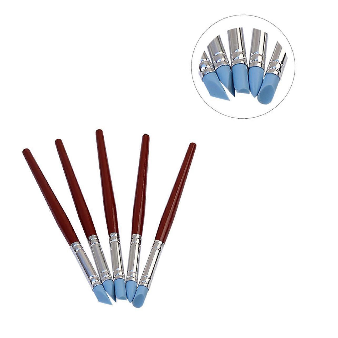 5-Piece Silicone Rubber Modeling Tools Set for Pottery Crafting with Engraving Sticks, Ideal for Sculpting and Detailing