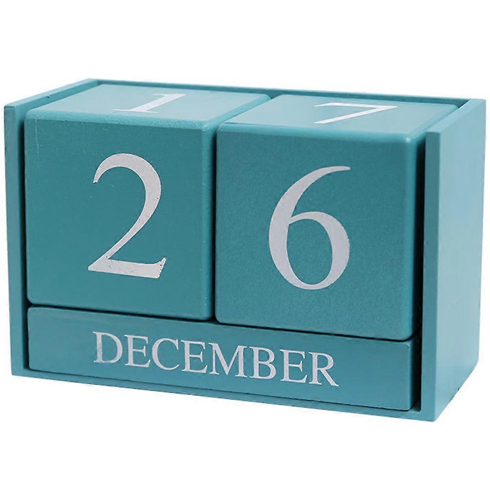 Decorative Desk Calendar Cube Shape Wooden Calendar For Teachers Homeowners Business Restaurant Schools 15.50X10.00X7.50cm 1Set