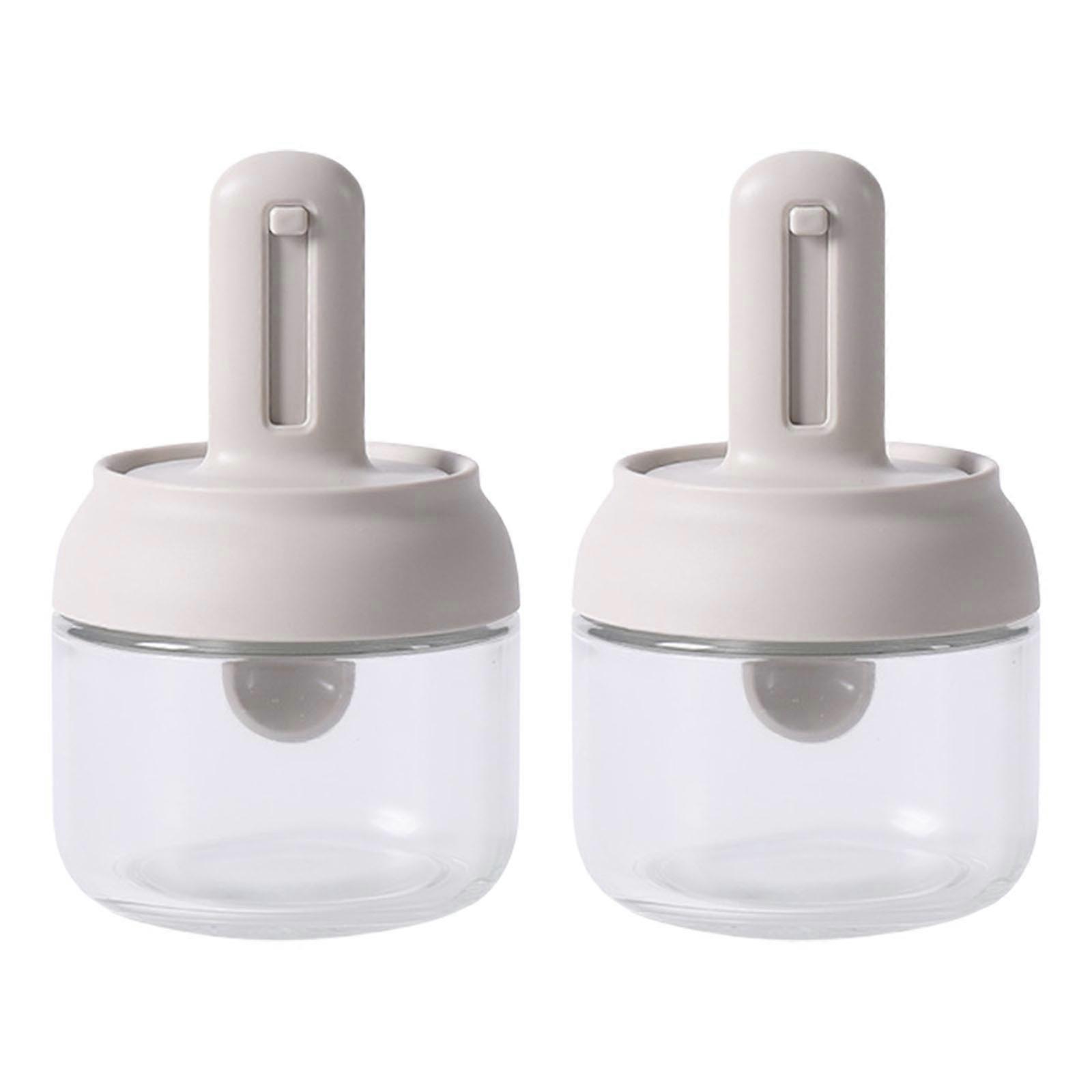 Pack of 2 Durable Kitchens Canisters With Pulling Out Spoon And Seal Design Ideal For Camping Hiking Or Home Use
