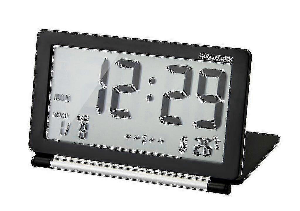 Electronic Travel Digital Lcd Alarm Clock Portable Flip Folding Silent Desk Alarm Clock