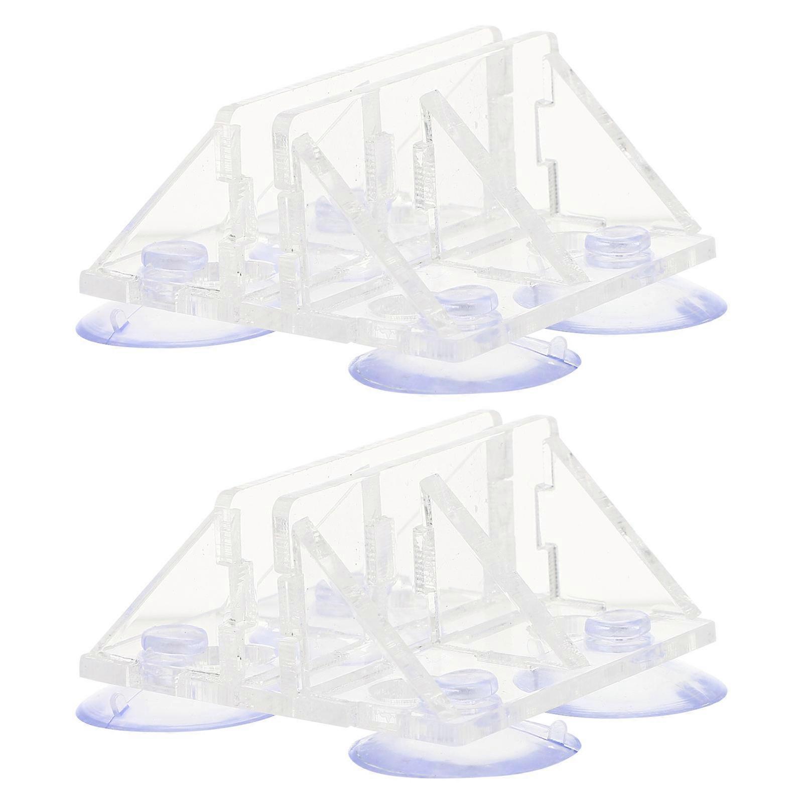 Aquarium Divider Transparent Acrylic Suction Cup Clips for Home Use and Fish Separation 2Pcs