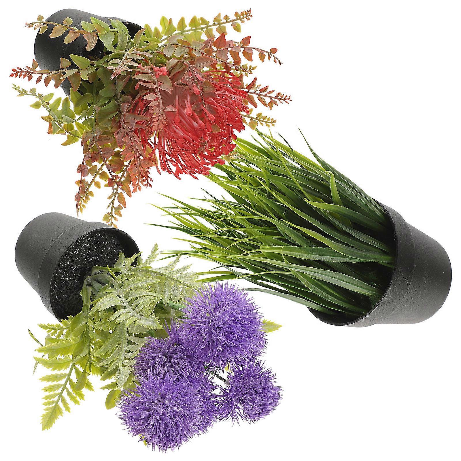 Desktop Ornament Artificial Plants Easy to Clean Garden 15x15x20cm 3Pack