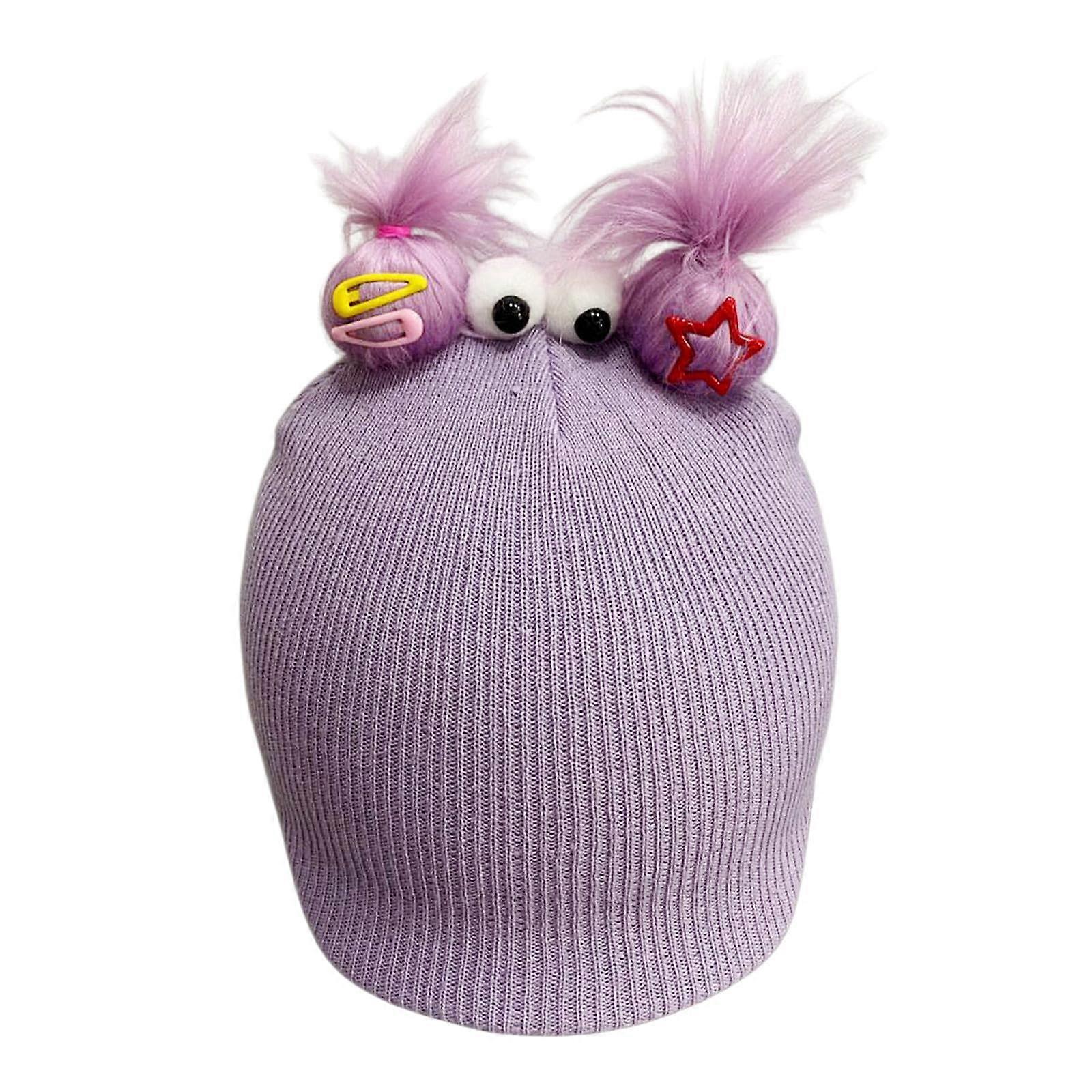 Ski Helmet Cover Purple - Soft Knitted Decor for Snow Sports Helmets, Fun Accessories for All Sizes