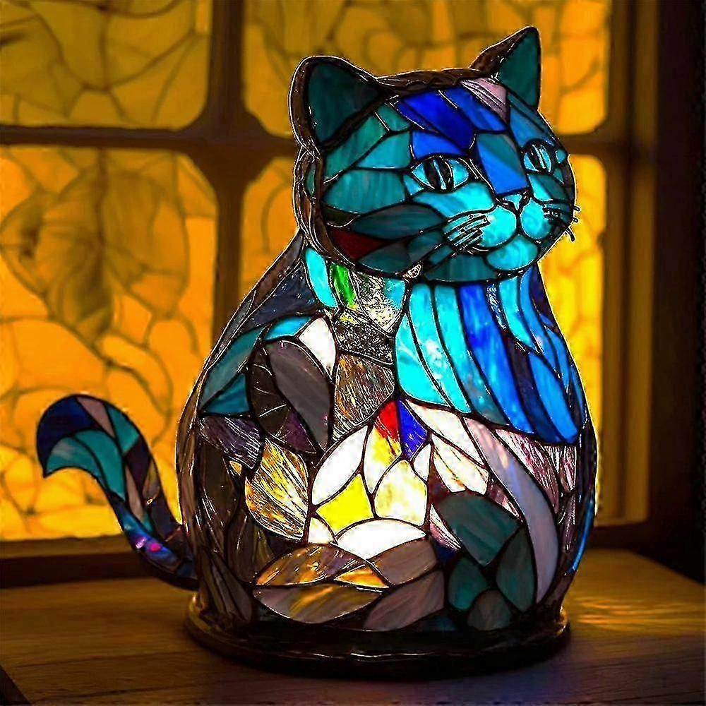 2024 New Colorful Resin Animal Table Lamp Stained Glass Night Light Desk Decor