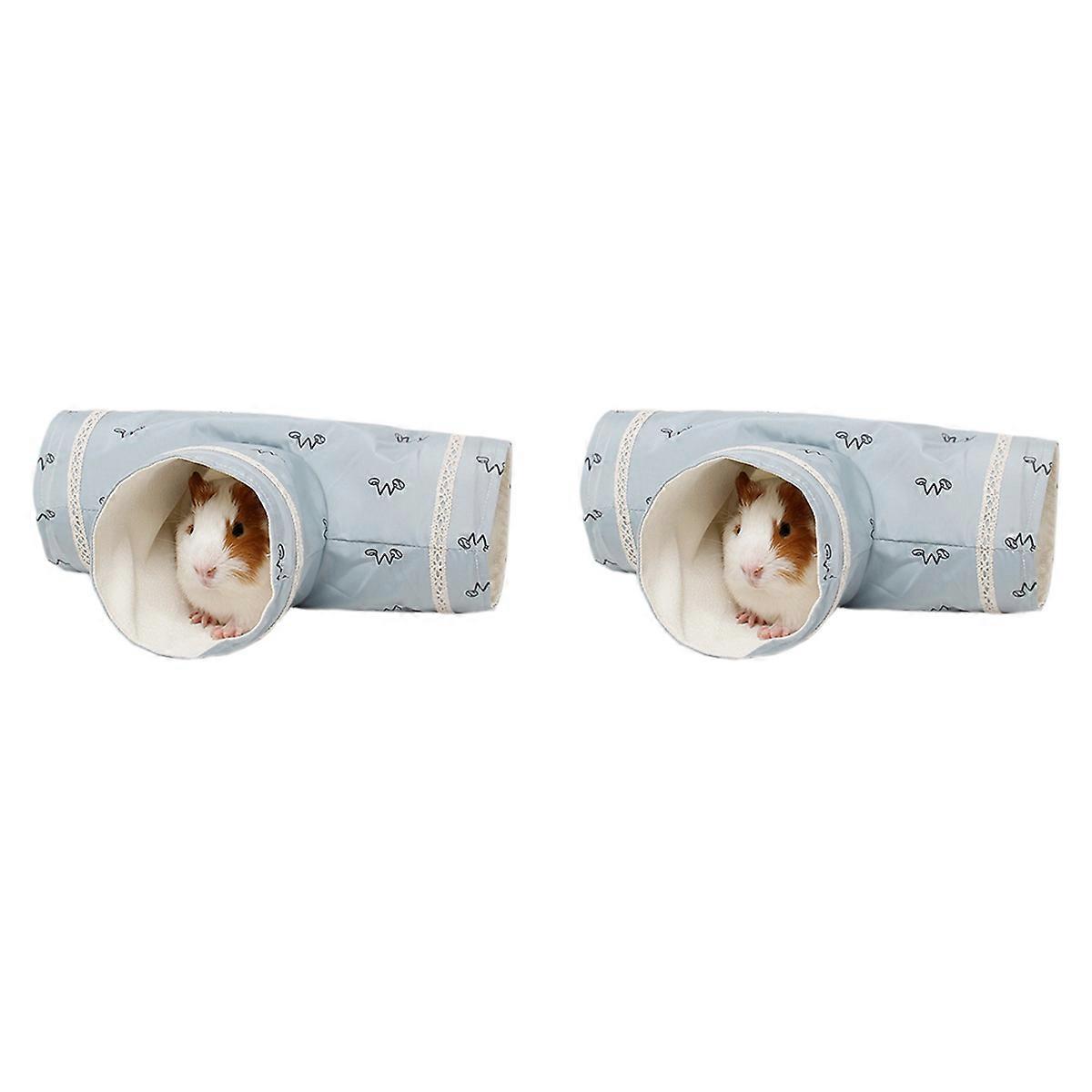 Guinea Pigs Tunnel Tube Small Animal Pet Bed Toy Blue