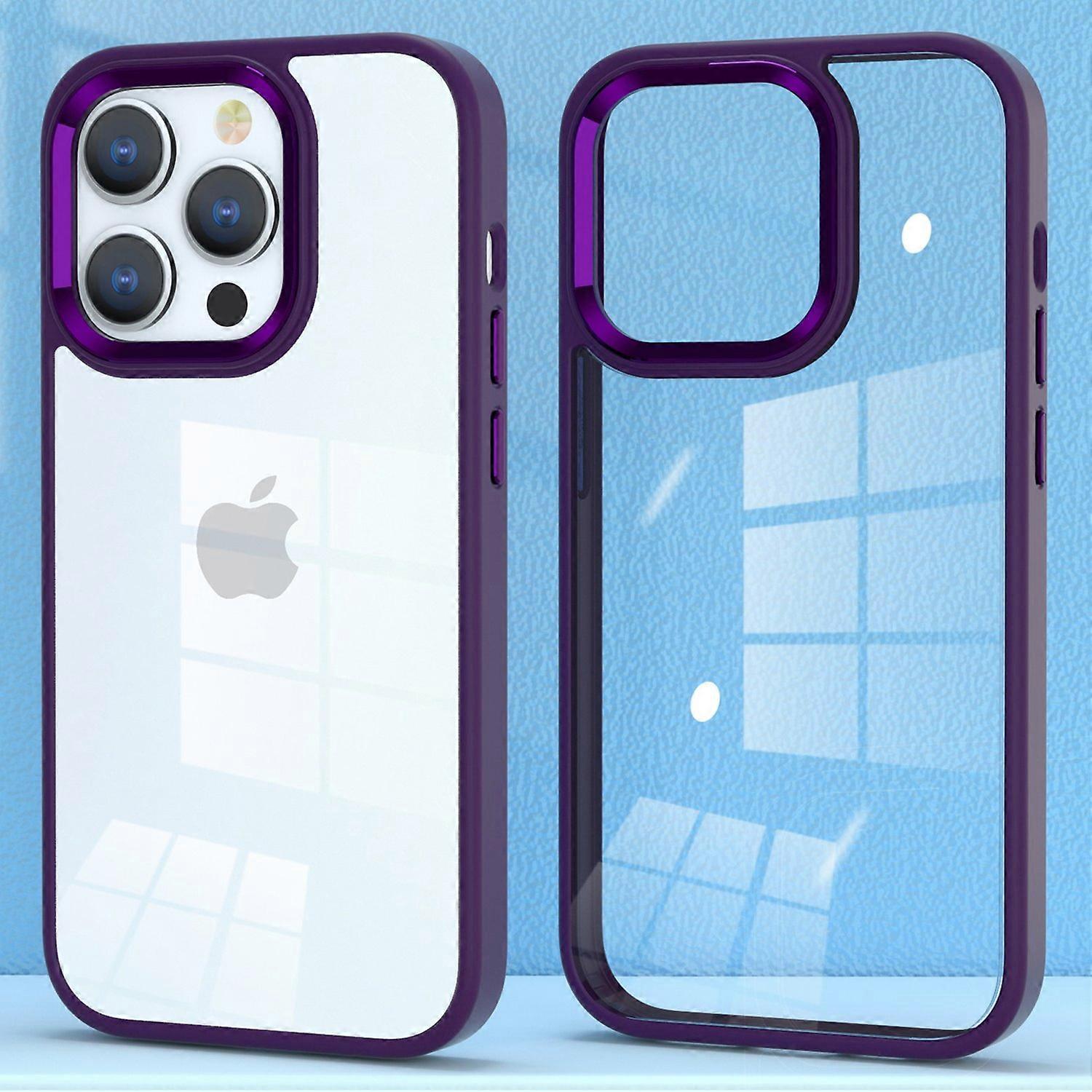 For iPhone 16 Pro Clear Phone Case PC+Silicone Shockproof Back Cover