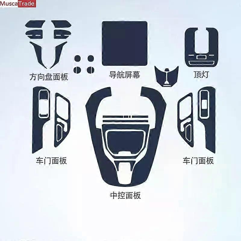 For Mercedes Benz SL W230 2022-2024Car Interior center console Anti-scratch TPU transparent protective film Shift position Piano