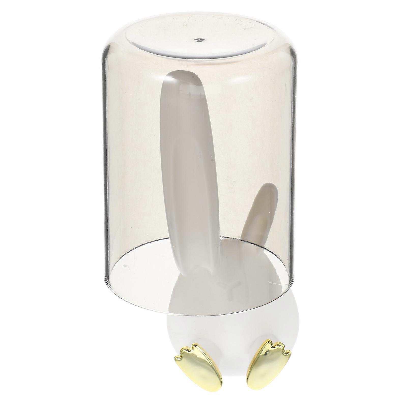 Toothbrush Holder Wall Mounted Rabbit Design For Kids Bathrooms White 15.00X7.90X7.50CM Suction Cup Covered Storage 1Set