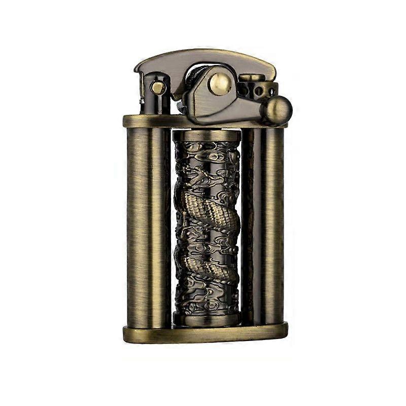 Zorro Zorro New Kerosene Lighter Engraving Personality Creative Rocker Uncompression Lighter Rotating Dragon Pillar Z629