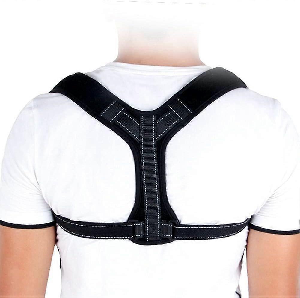 Back Straightener Posture Corrector Adjustable Size S Black Back Brace for Neck and Back Pain Relief