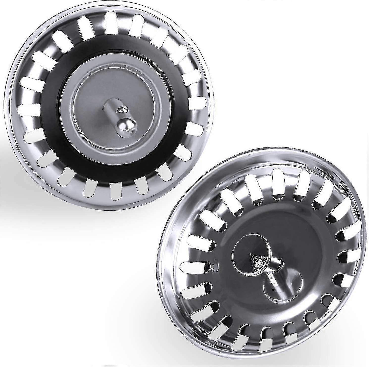 Stainless Steel Sink Strainer Plug, Kitchen Drain Protector, Bathroom Sink Strainer, 79mm Diameter (2pcs)