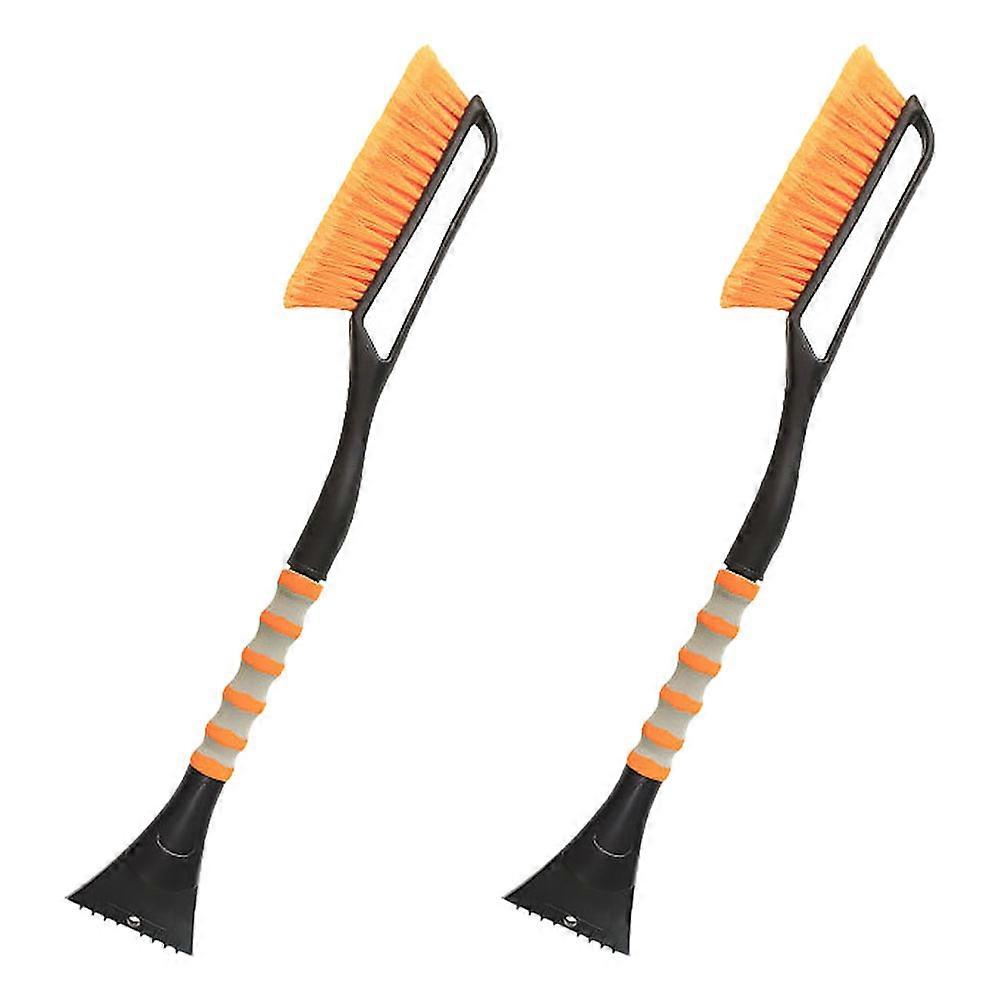 2pcs Ergonomic Lightweight Snow Remover Tools for Car Windshield Durable & Easy to Use Orange Snow