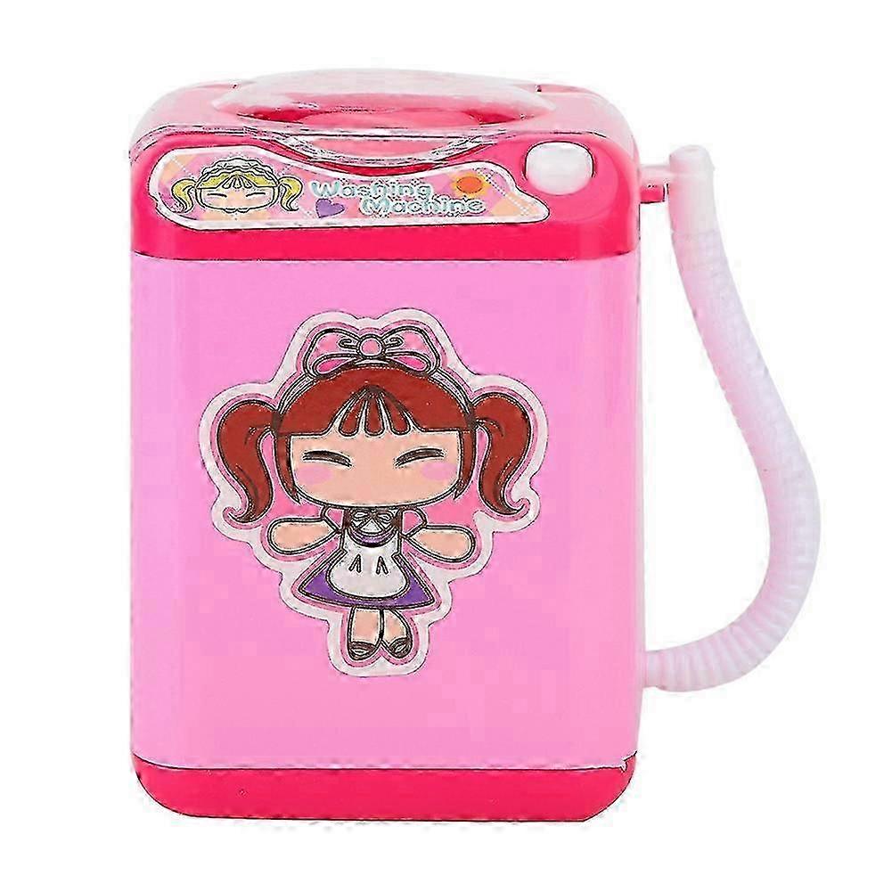 Mini Simulation Washing Machine Electric Make Up Brush Cleaning Device (Pink)