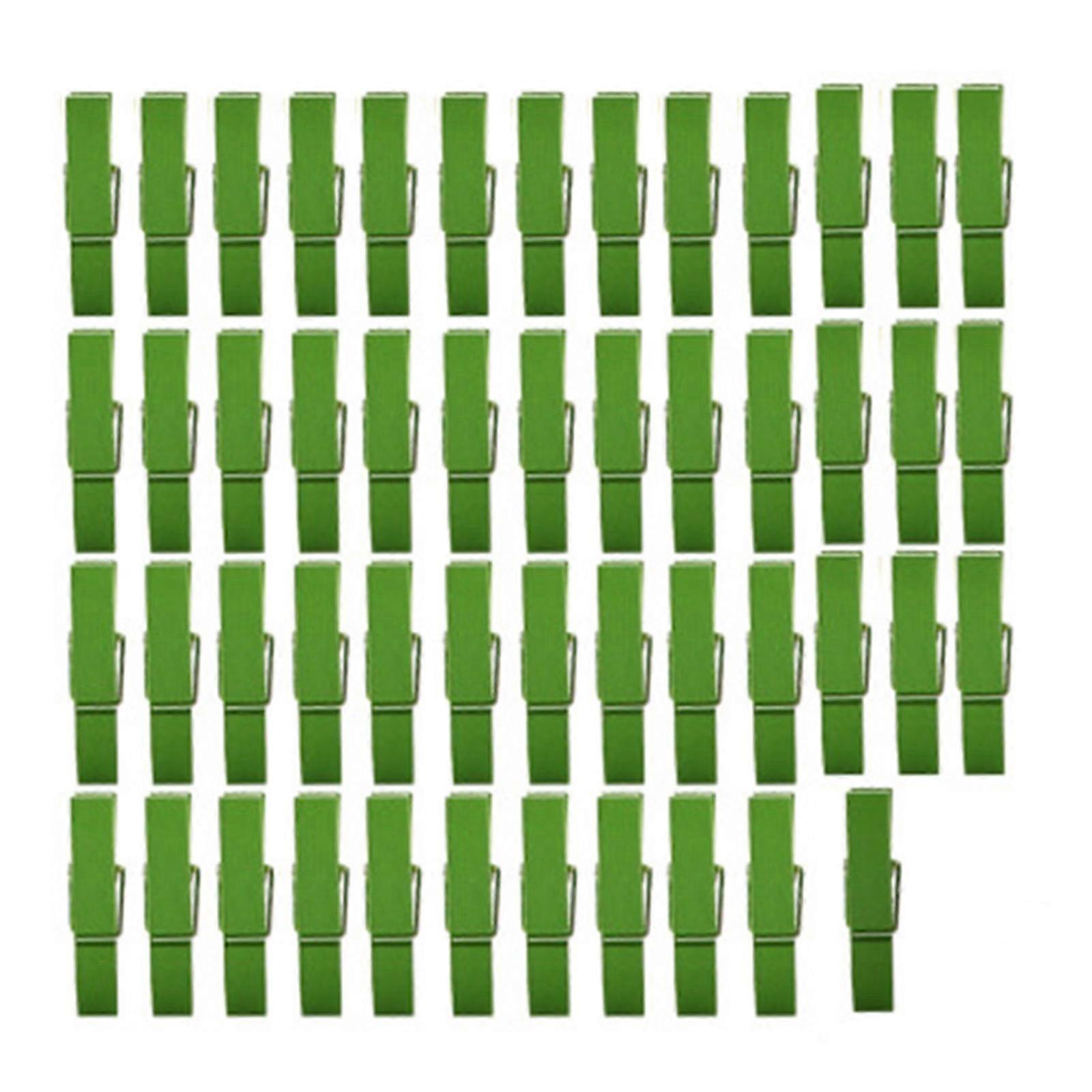 50pcs Rusts Resistant Wooden Clothes Pegs Photo Hanging Clips Decorative Clothing Pins Colorful Wood Clothespin Green