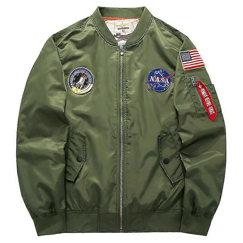 New Men Embroidered Flight Bomber Thin Jacket Suitable for NASA