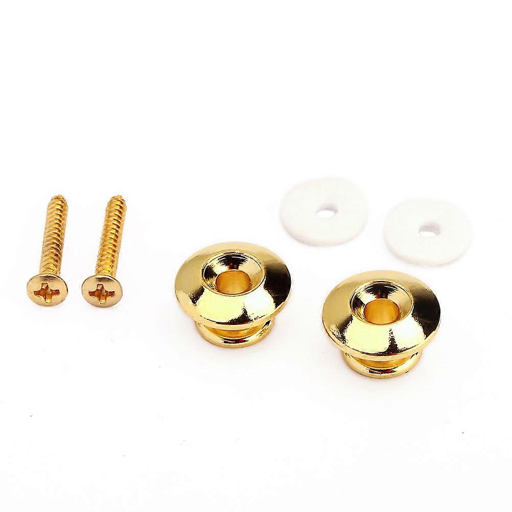 Strap Lock Button Metal Guitar Strap Locks For Professional Guitar Players Black Color 2Pack