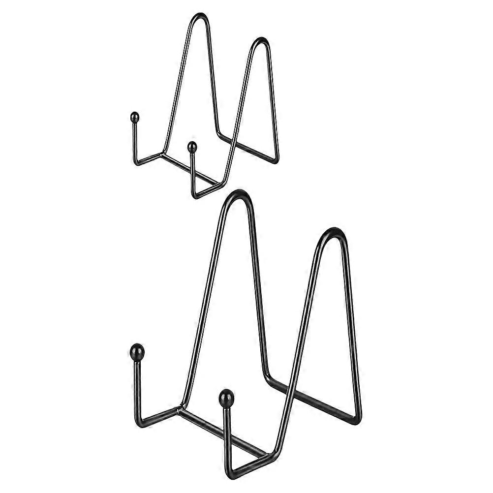 2pcs Iron Book Display Holders for Photos, Art & Books – Black Merchandise Shelves for Office, Trade Shows & Home Decor