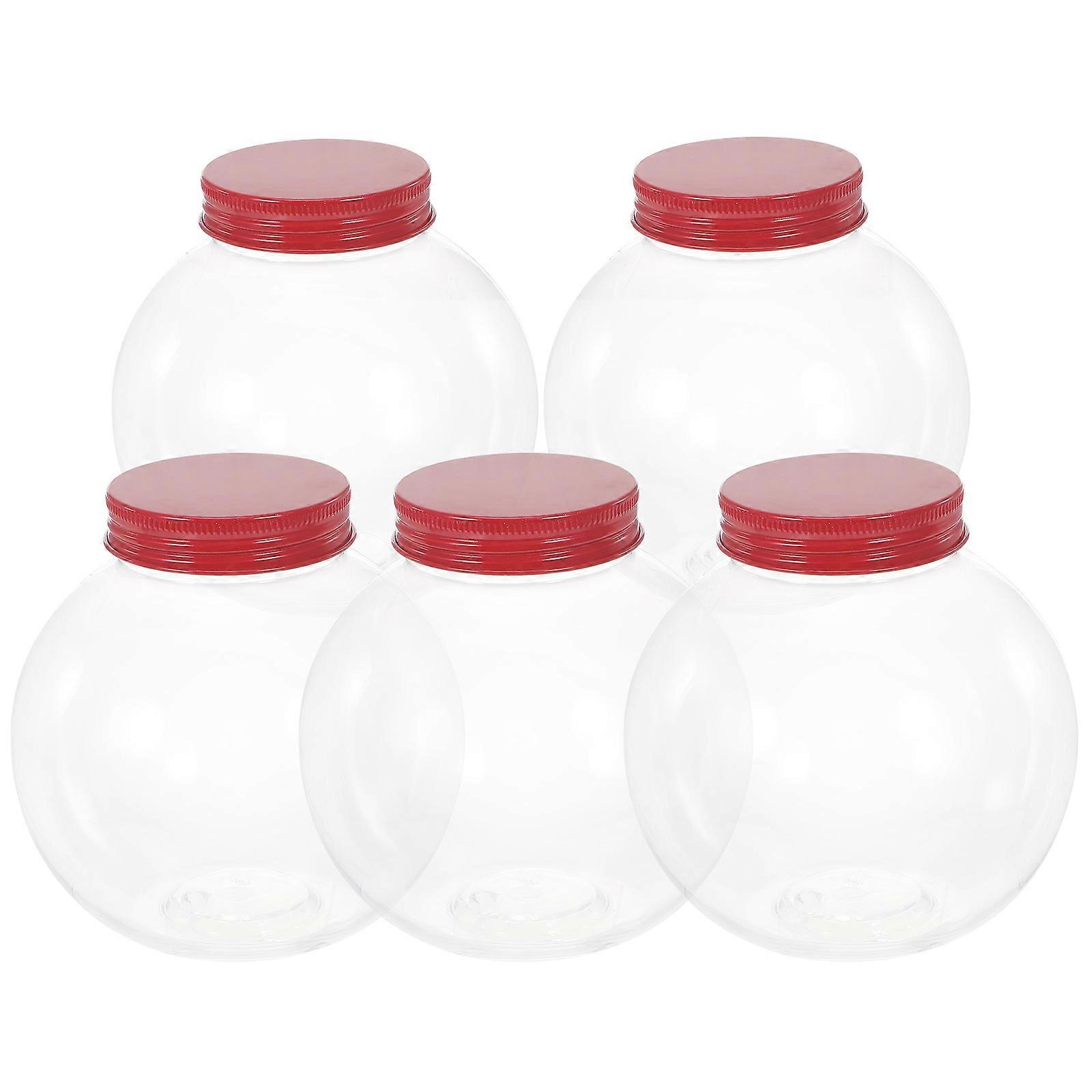 Holiday Plastic Containers with Lids for Christmas Party 10.50X10.00X10.00CM 5Pcs