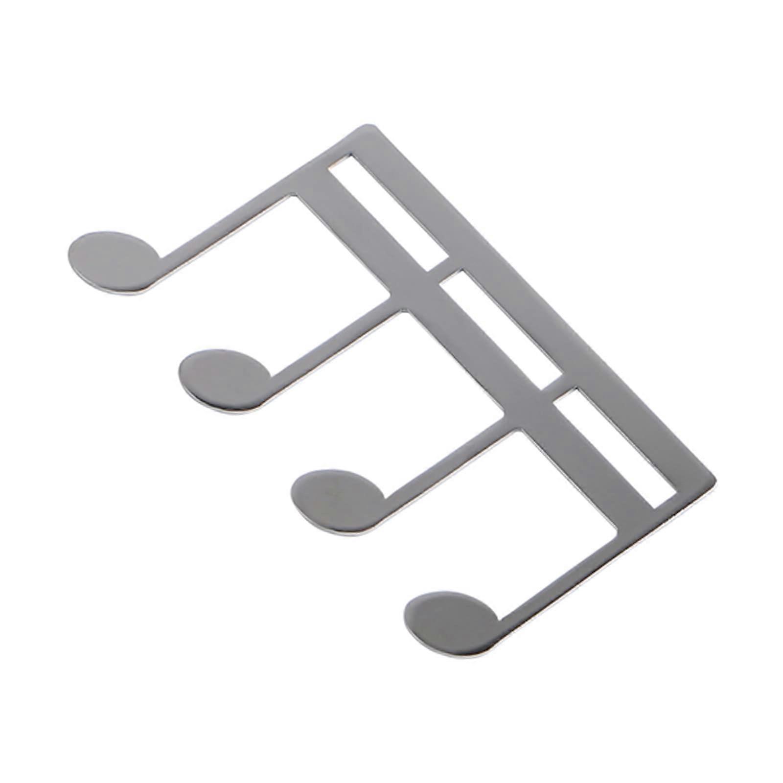 Piano Stand Music Book Holder Clip with Sheet Music Notes, Metal Portable Practice Clamp in Silver