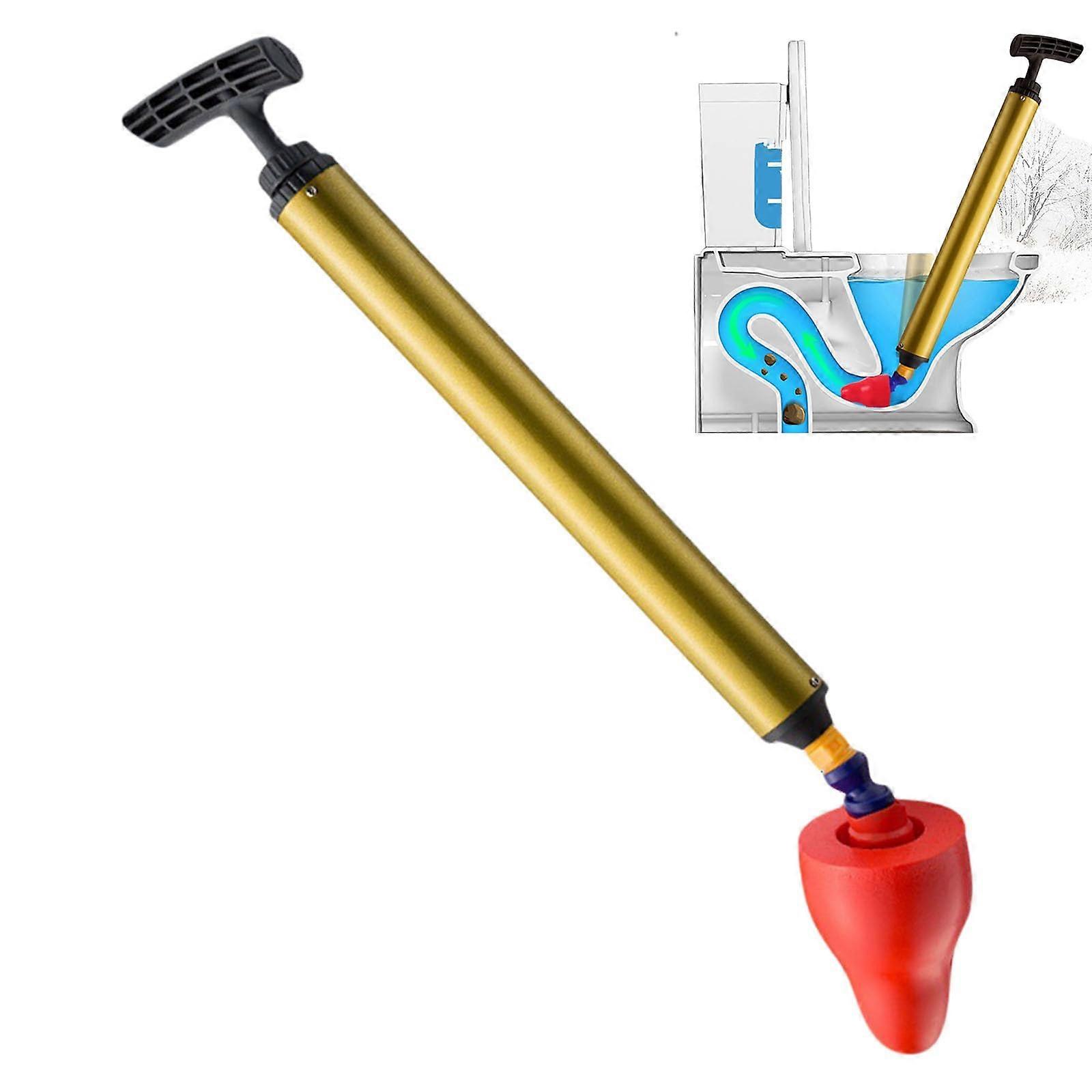 Pressure Drain Cleaner Pump, Toilet Plunger for Home Use (Gold)