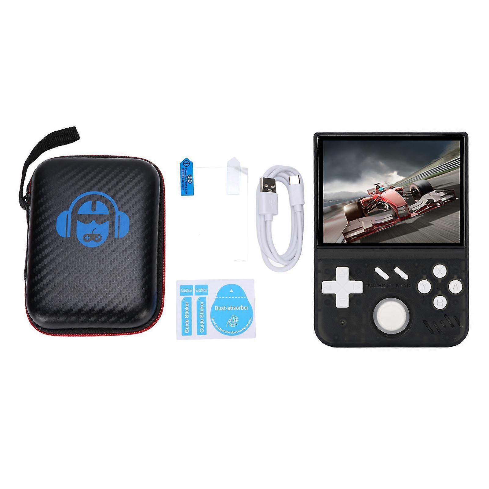64G Black Transparent Retro Handheld Game Console 3.5" Screen with 3D Joystick & Emulators