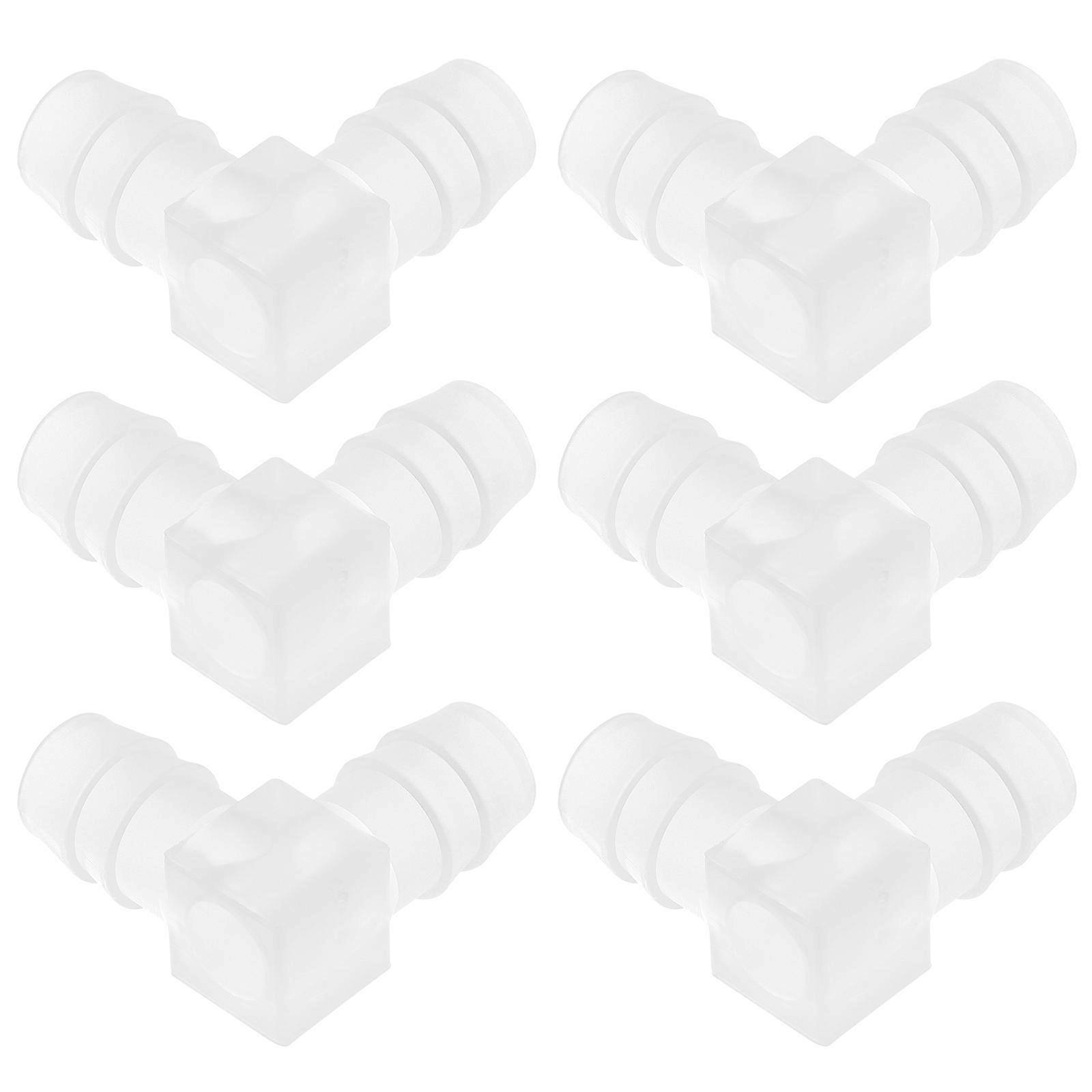 Pipe Connectors Elbow L-Shaped Hose Fittings Transparent 6Pcs