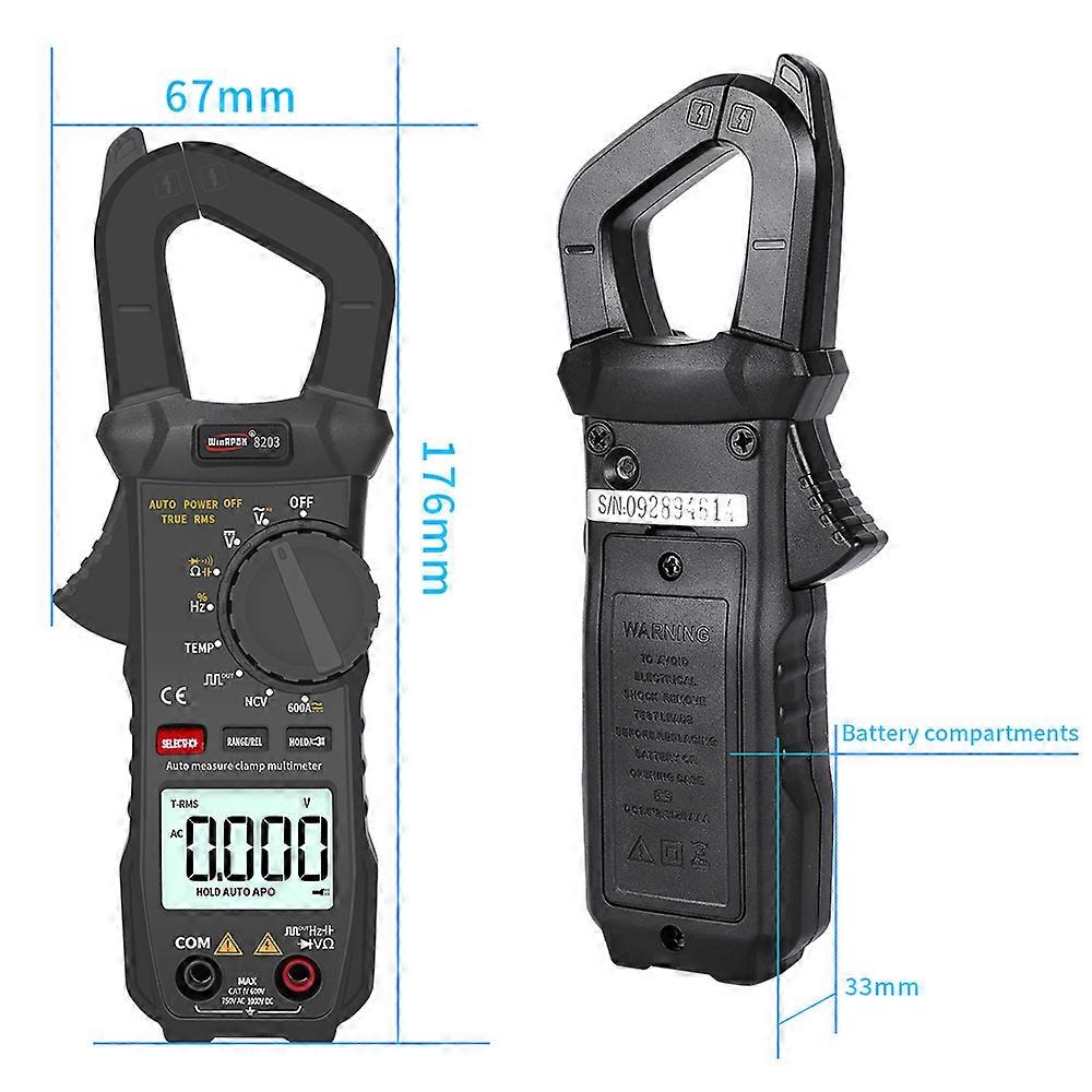 WinAPEX Portable Pocket Multimeter 6000 Counts True RMS Digital Clamp Meter with Squarewave Output