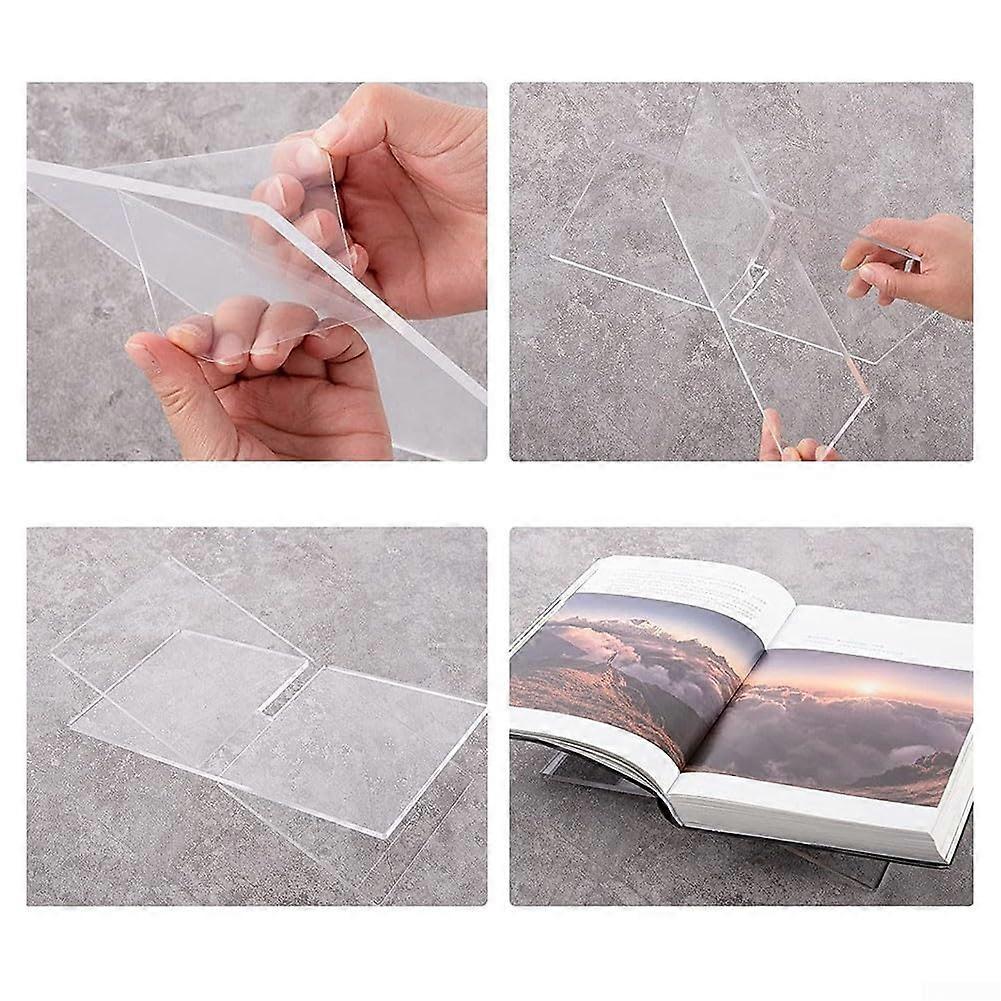 Chic Acrylic Desk Book Holder Small X Shape for Bibles, Art Books, and More, Durable Clear Design