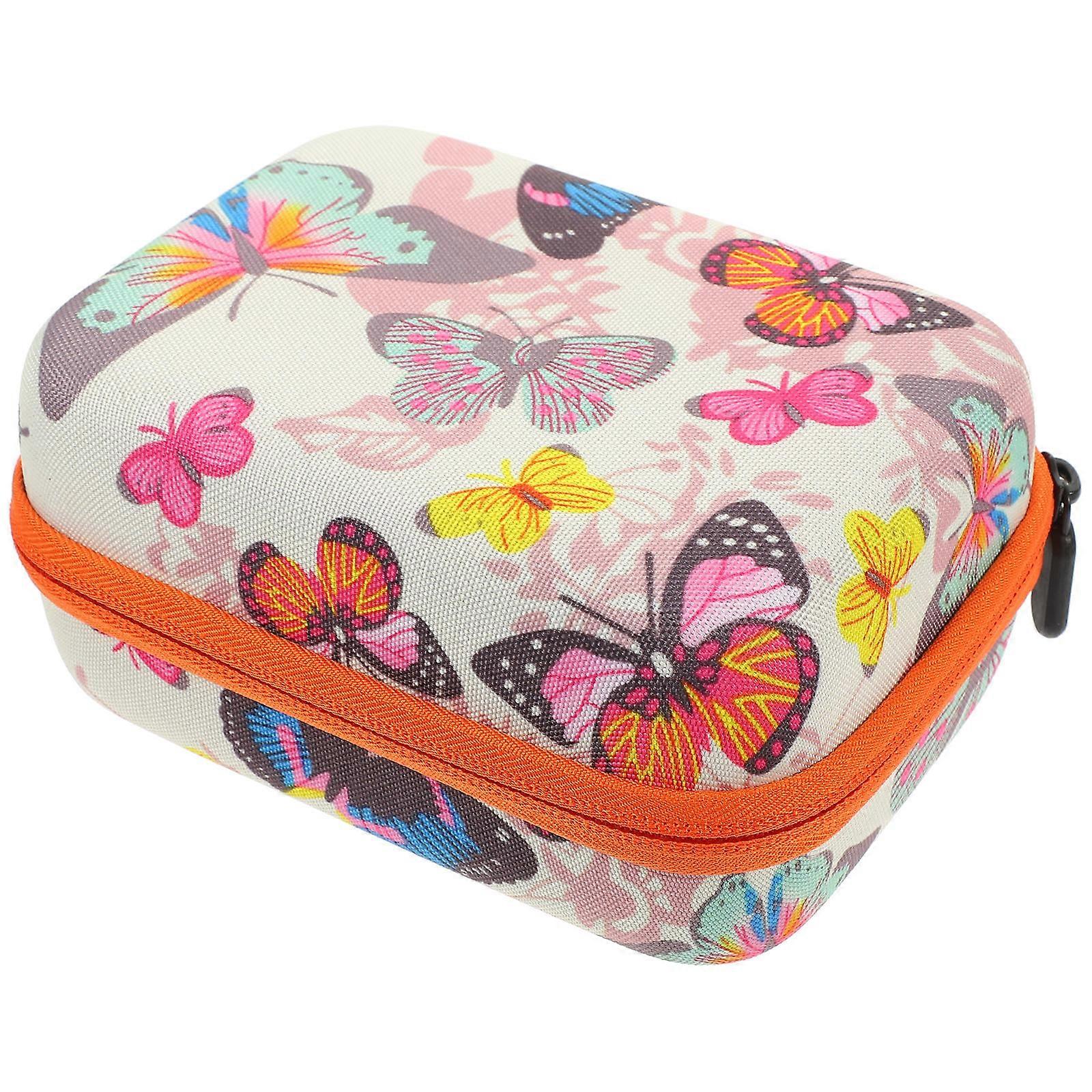 Butterfly Print Portable Essential Oil Holder Bag with Zipper Design for Travel – Lightweight and Convenient Storage for Women