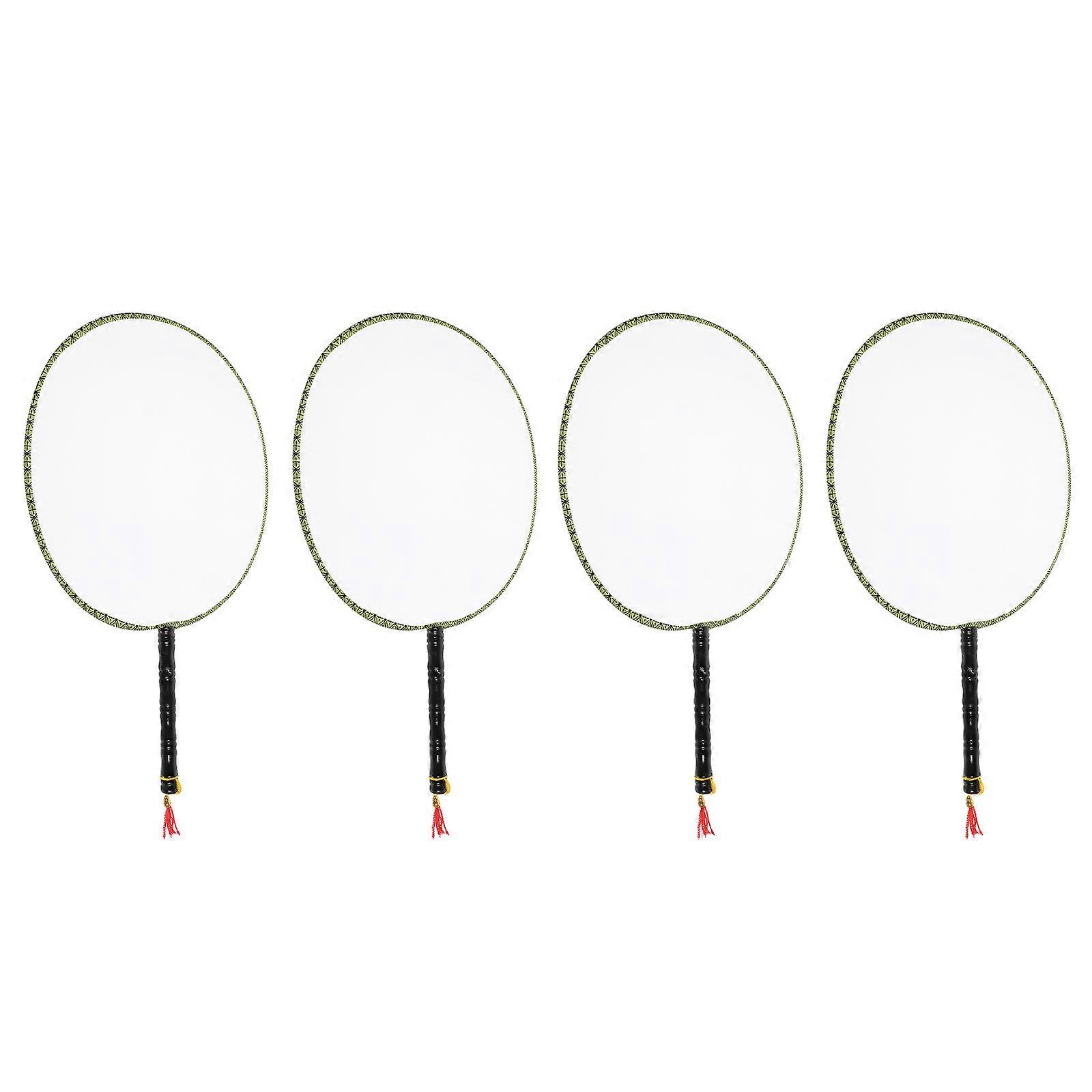 4pcs Blank Hand Fans with Handles for DIY Craft Projects Creativity Imagination