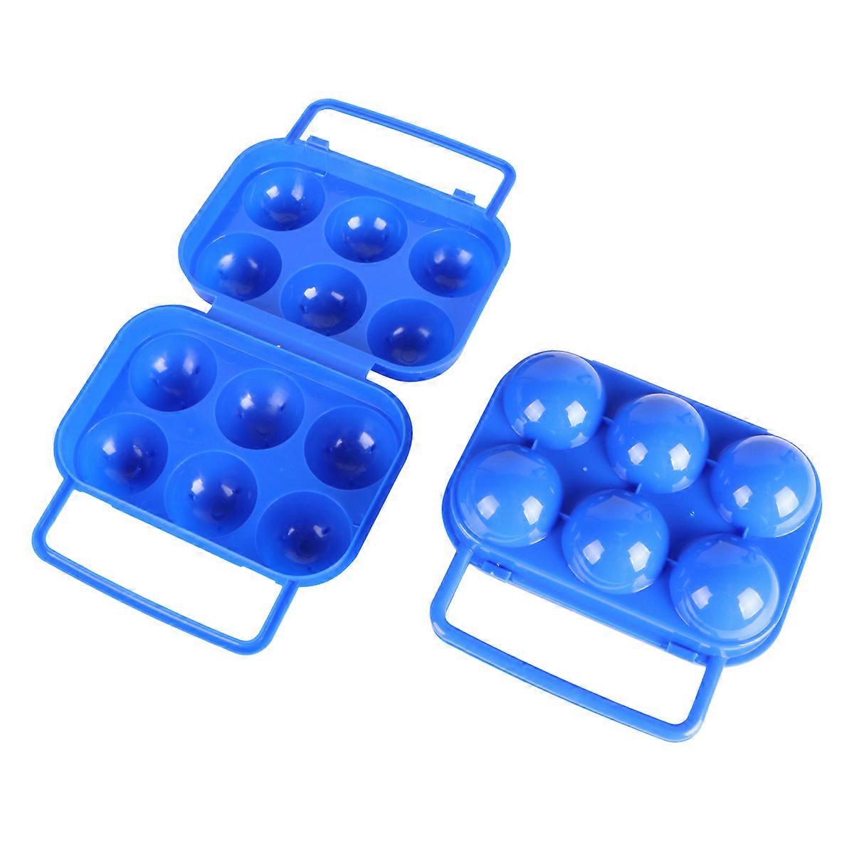 Outdoor Egg Case Rectangular Plastic Egg Holder For Picnic Camping Travel 15.5x15x5cm 2Pcs