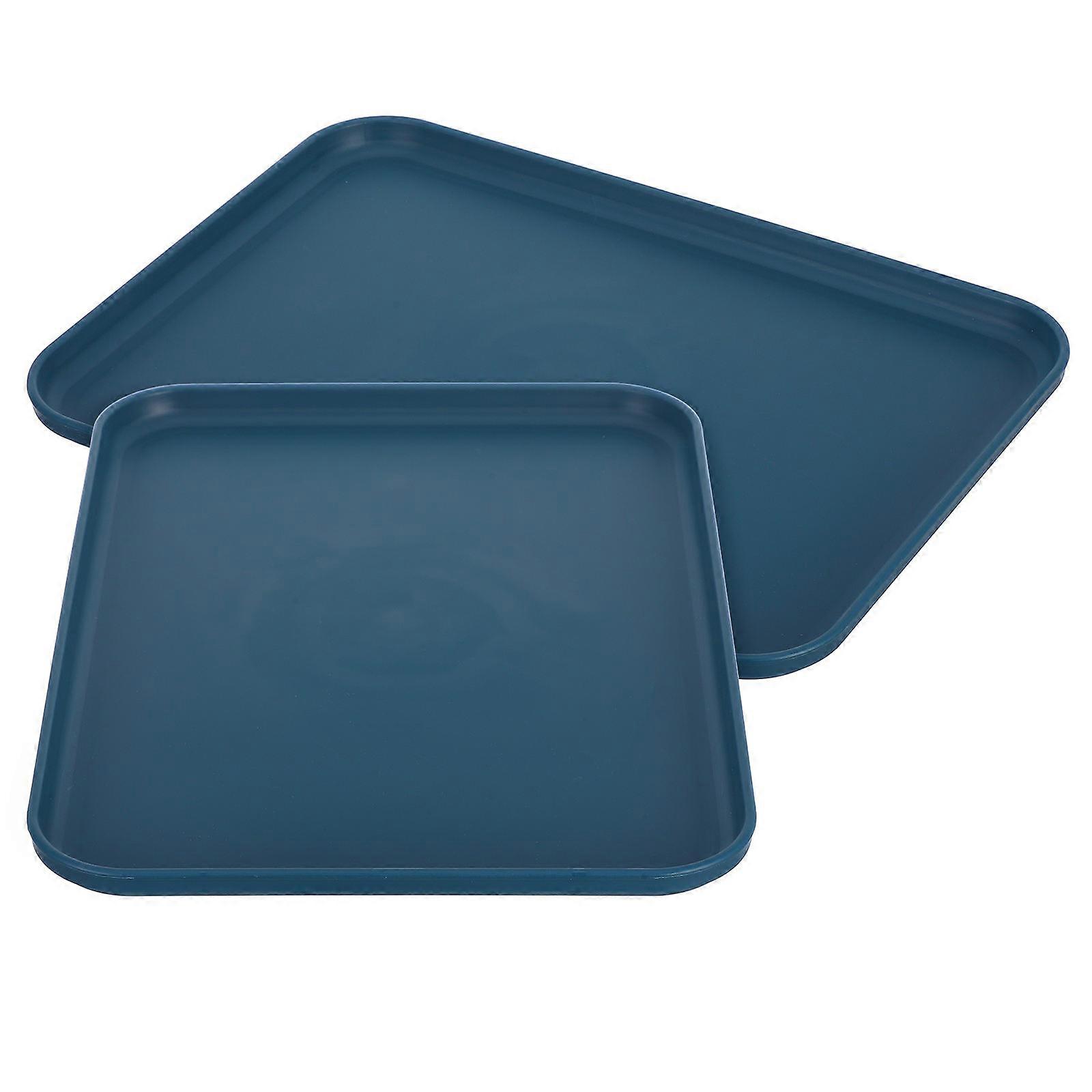 2pcs Reusable Rectangular Serving Trays with Antislip Base for Food, Snacks, and Dining – Stylish Kitchen & Restaurant Trays for Home and Cafés