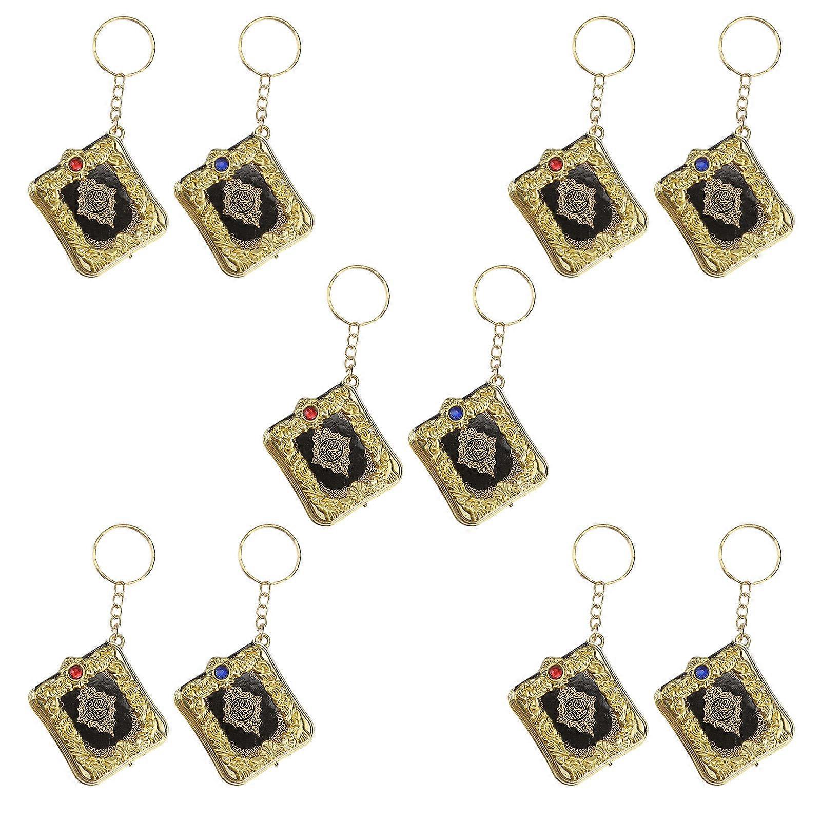 コーランコーランブックキーホルダーヴィンテージスタイル4.50X4.00X1.40CMゴールデン10個