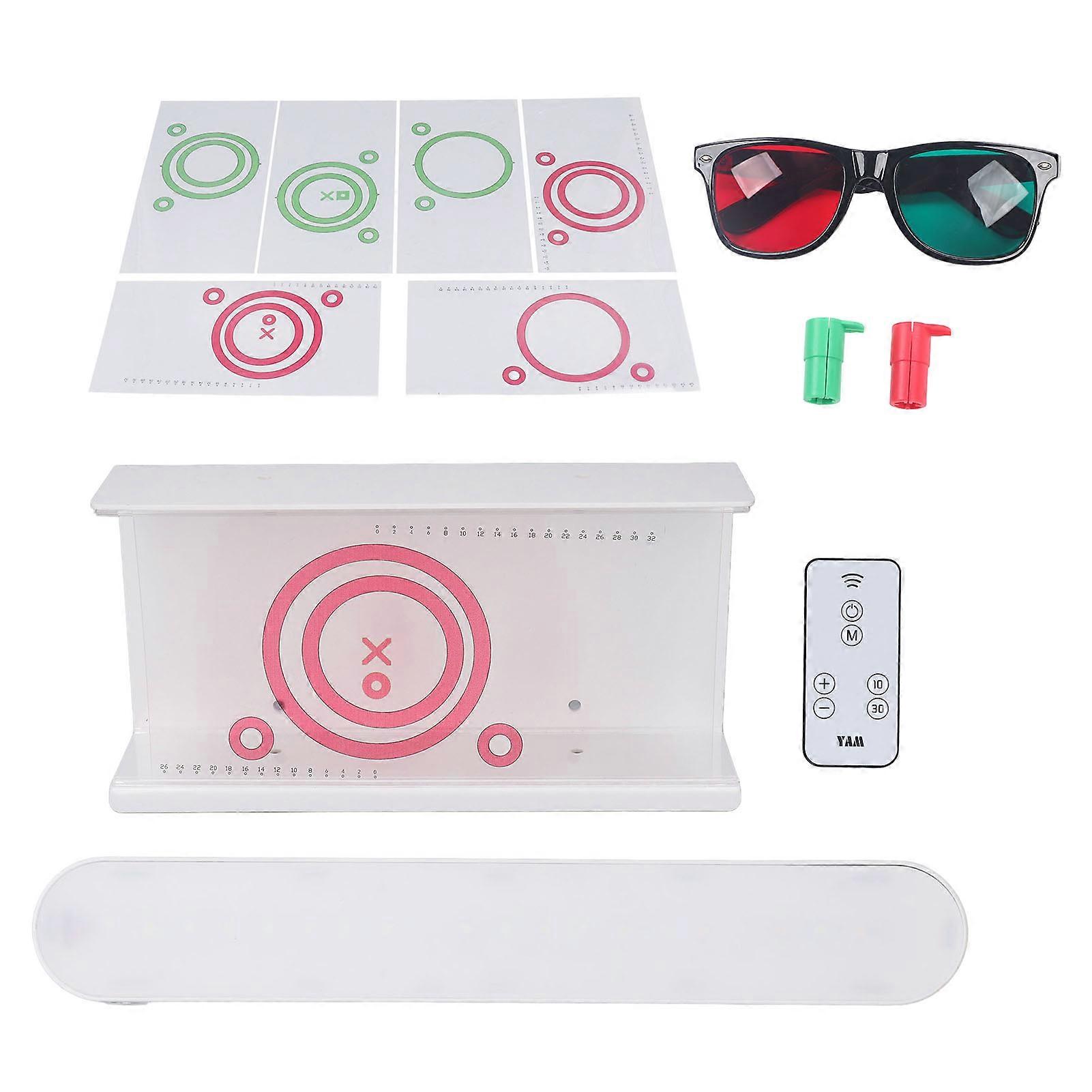 Red Green Stereo Test Vectograms Image Fusion LED Light Low Vision Test Chart with Glasses