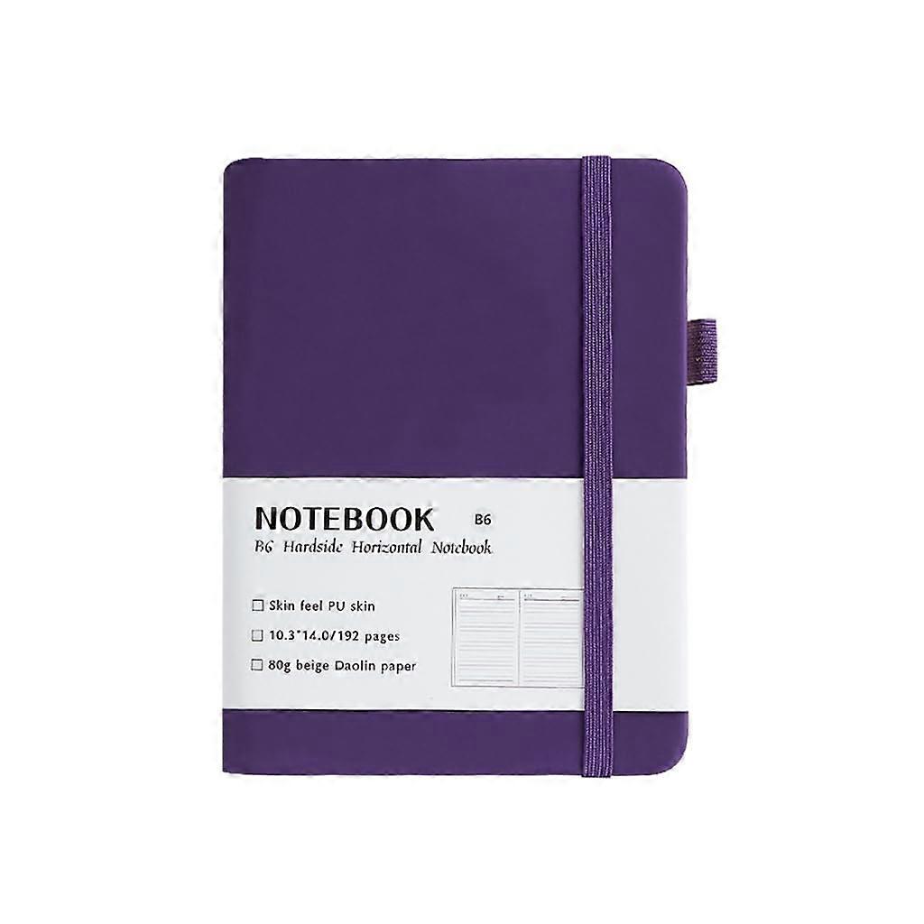 Small Hardcover Notebook 192 Pages Lined Leather Diary Pocket Notebook 140 x 100 mm B6 Violet Grape Purple