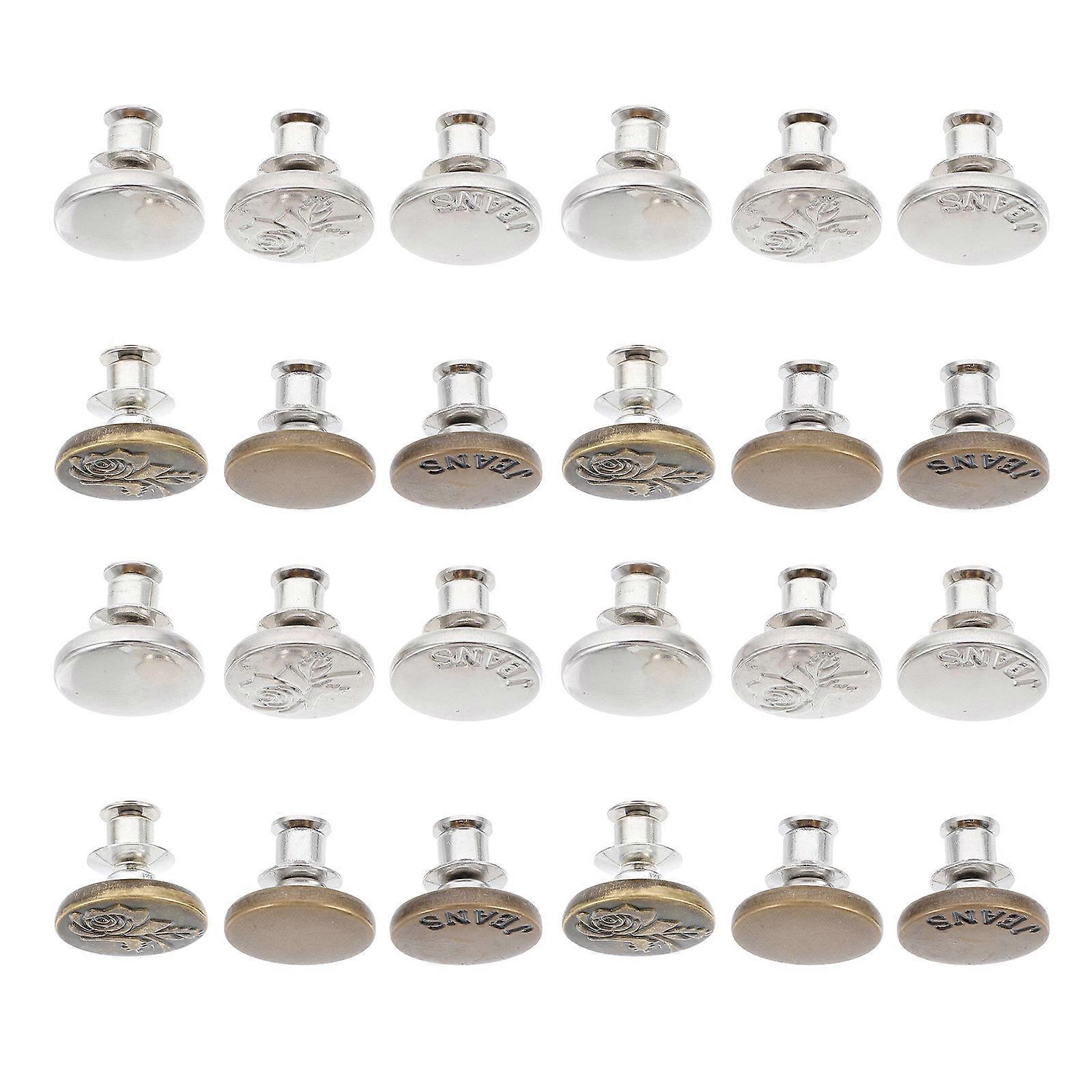 Detachable Pants Buttons Jeans Buckles for Clothes Use 24Pcs DIY Accessories