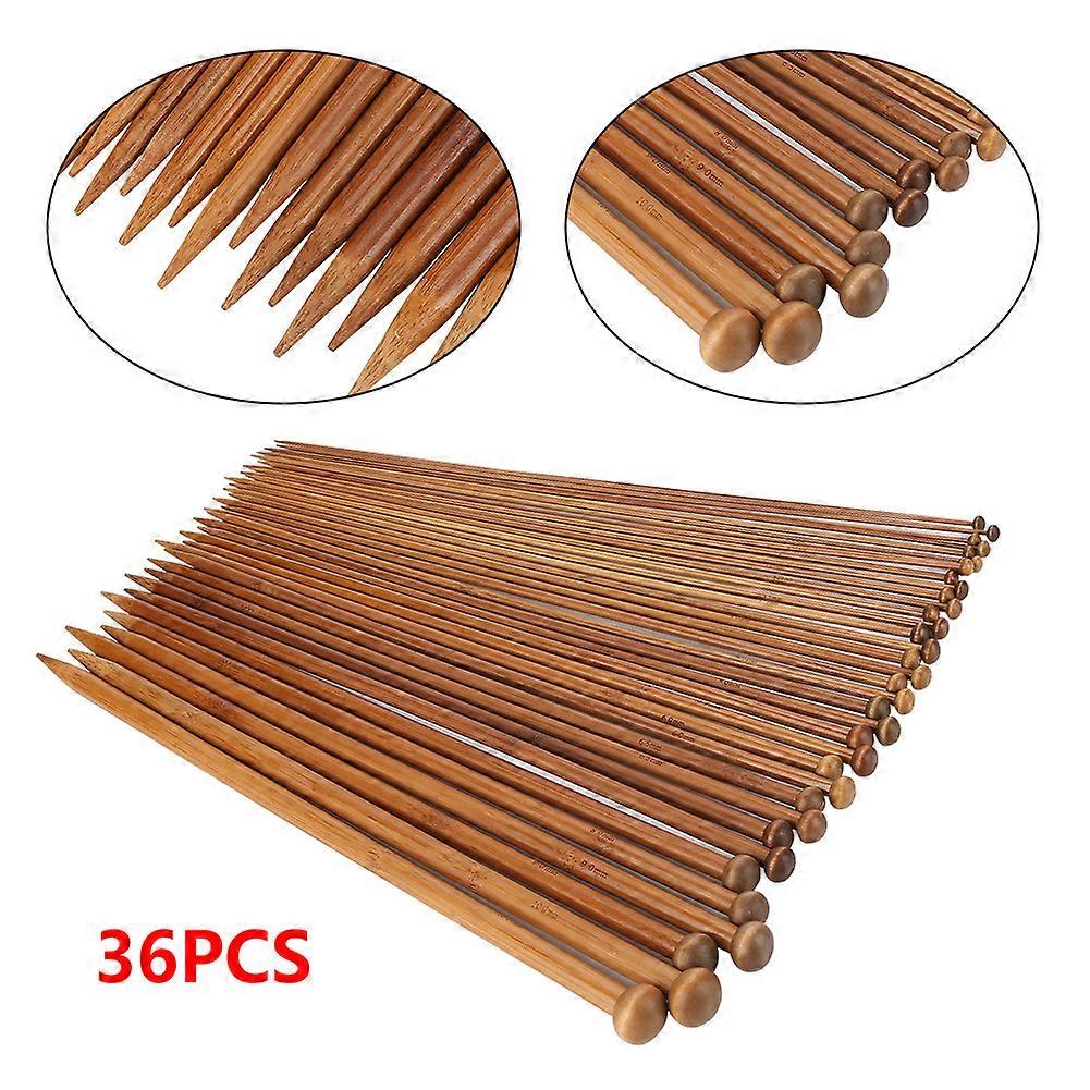 36PCS Knitting Needles Single Point Carbonized Knitting Needles 0.2-1cm Sizes