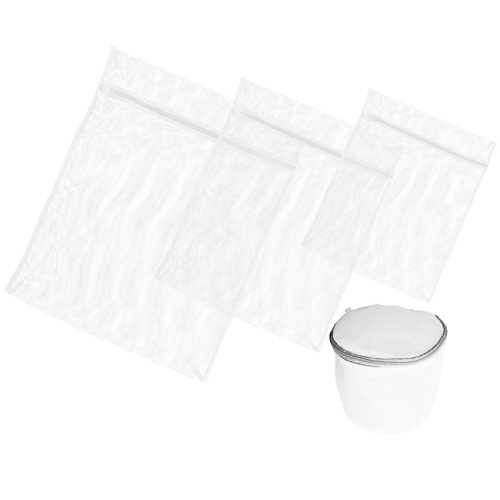 Washer Laundry Bag with Dense Mesh and Zipper for Delicate Clothes in Grey Polyester 4 Pieces Various Sizes