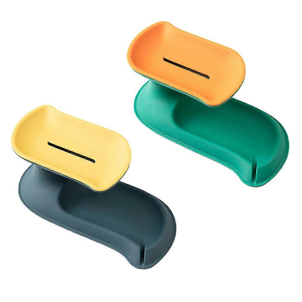 Wall-Mounted Soap Holder Soap Container Nordic Design Orange Green Color 2Pcs