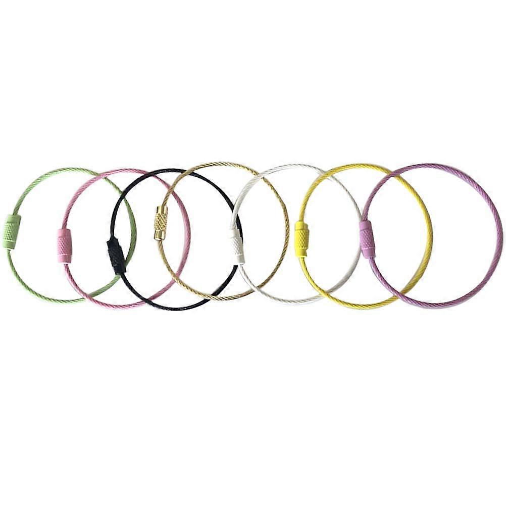 Cable Key Rings Jump Rings For Keychains Easy To Lock Mechanism Stainless Steel Luggage Tags 10Pcs