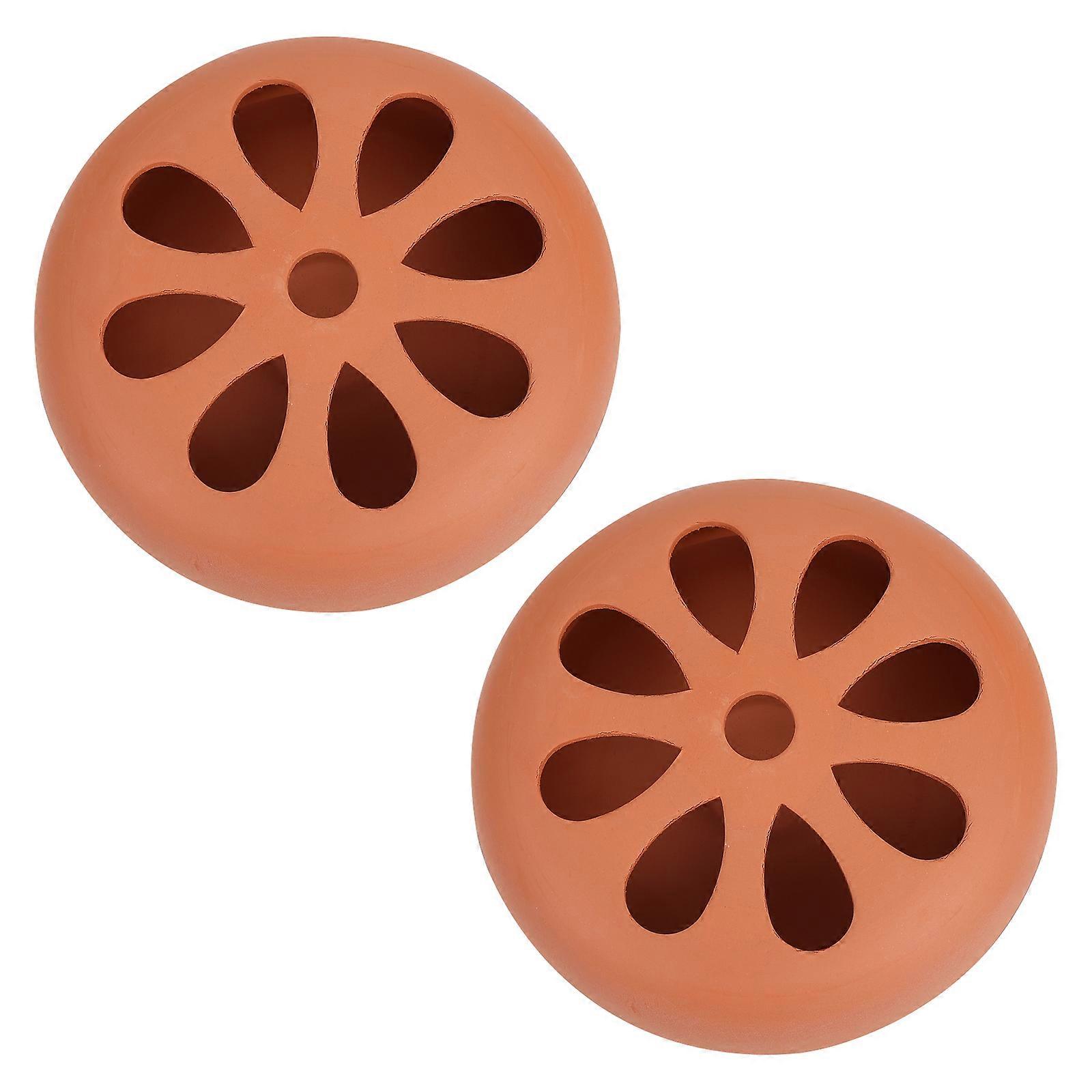 Terracotta Burner Portable Holder Home Use Square Shape Brown 13.50X13.00X4.00CM 2Pcs