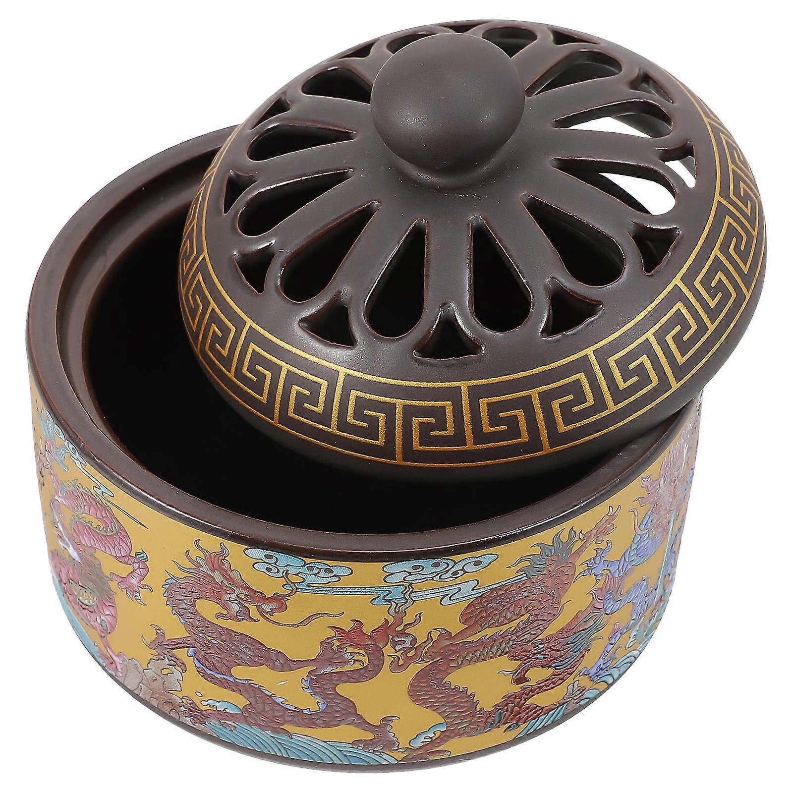 Ceramic Incense Holder Aromatherapy Home Fragrance Burner Multi 4.3×4.3×3.7in 1Pc