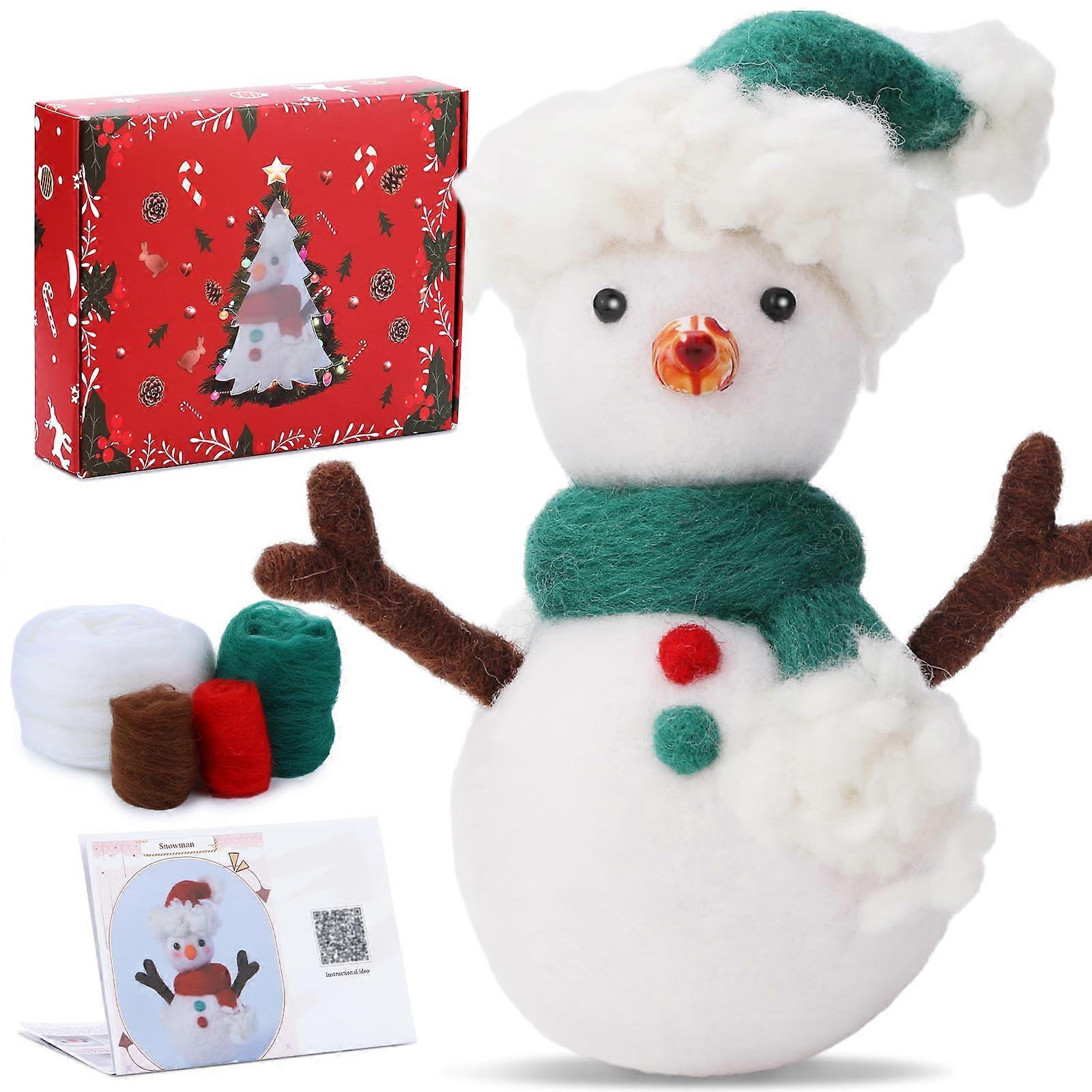 Christmas Wool Filling Material Package NonHostile Wool Felting Doll Needle Filling Kits Starter for Beginners Adults Snowman Dad