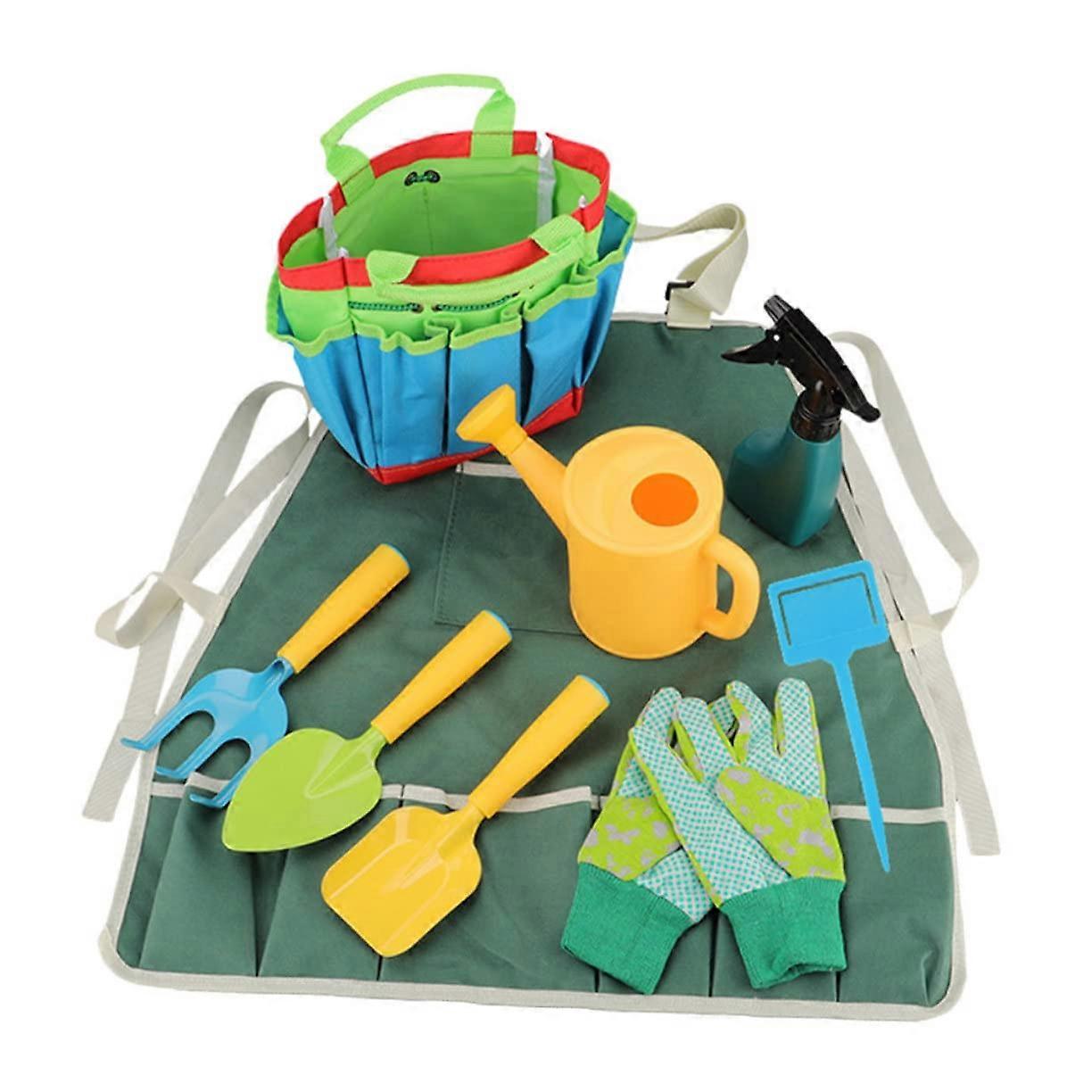 1 Set Mini Garden Tool Kit for Kids with Shovel, Rake, and Apron