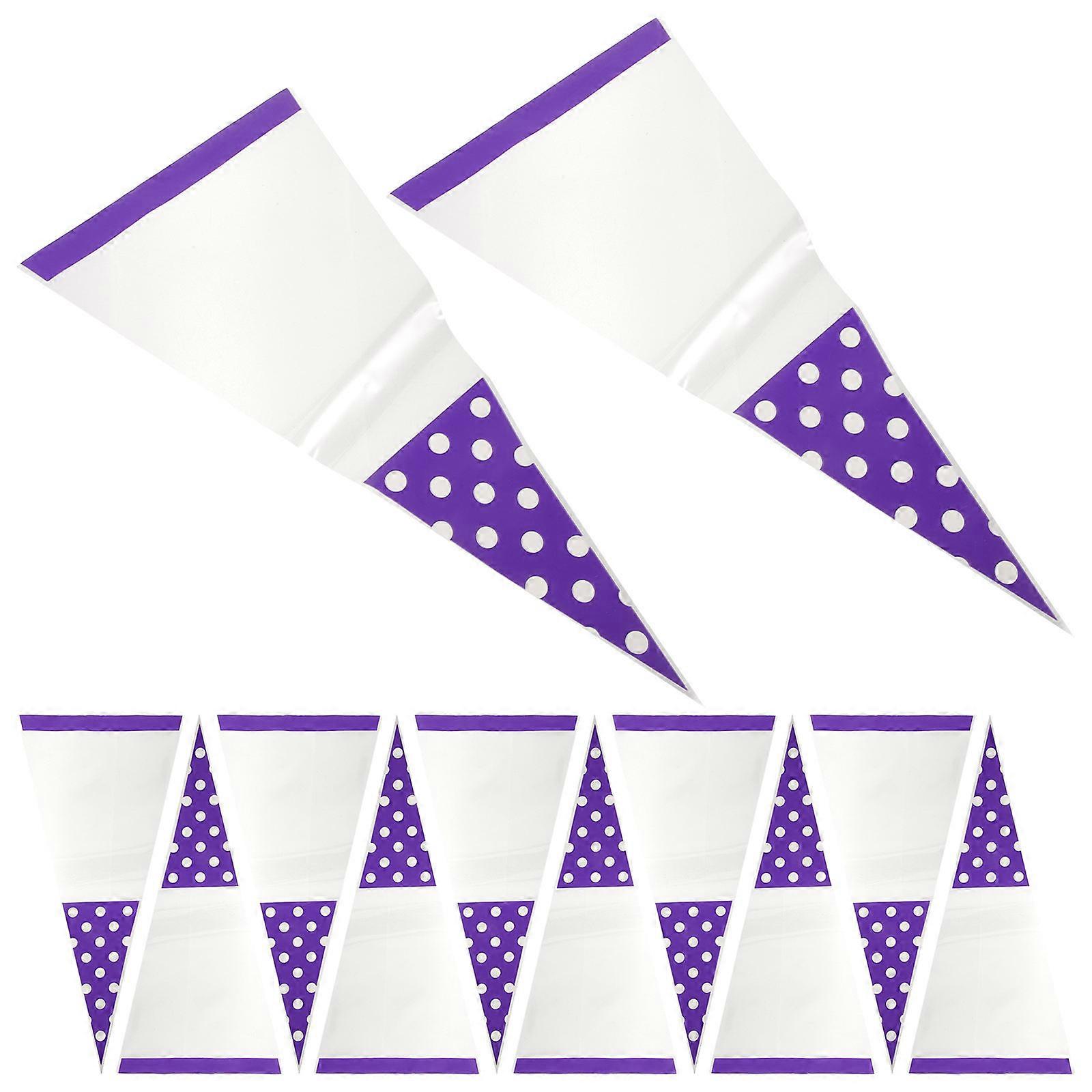 Red Triangle Candy Package Bags for Gift Packaging Simple Fashion with Wave Pattern Plastic 100pcs