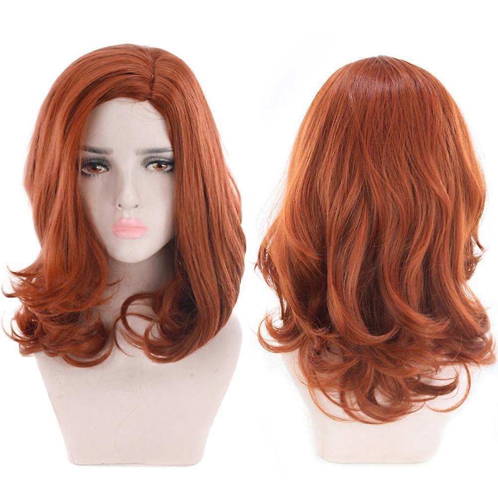 Here's a polished and professional product description based on your input:
**Medium Long Brown Curly Cosplay Wig for Women – High Temperature