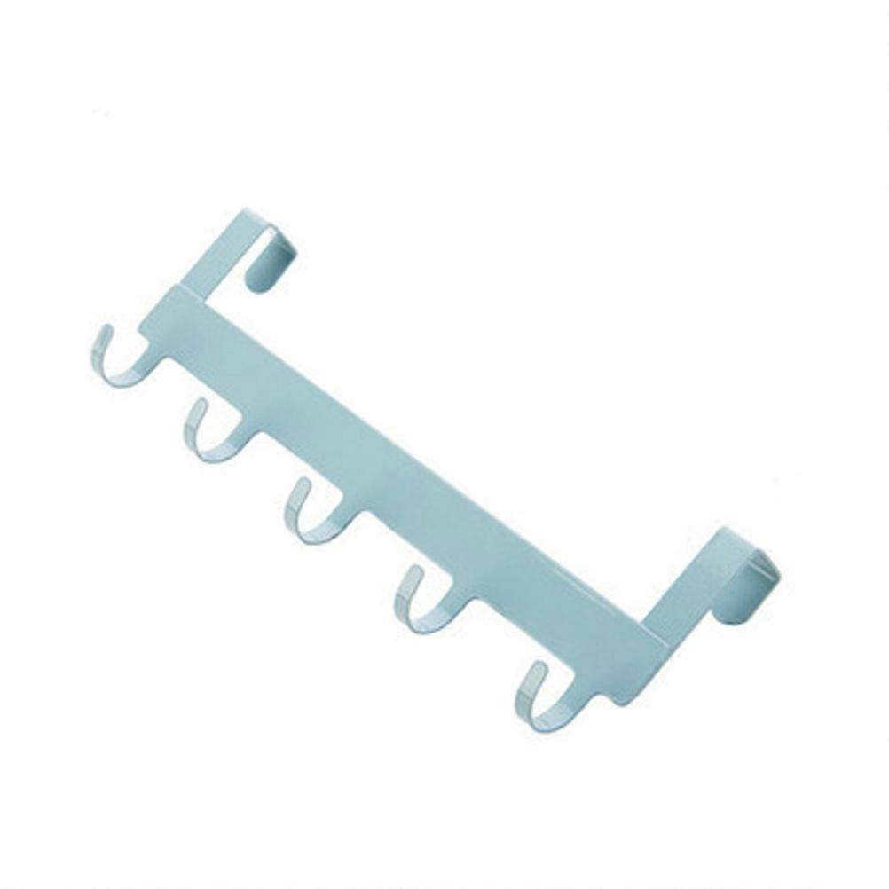 Blue Iron Wall Hooks for Hanging Clothes and Accessories Keep Home Organized 5 Hooks No Drilling Needed