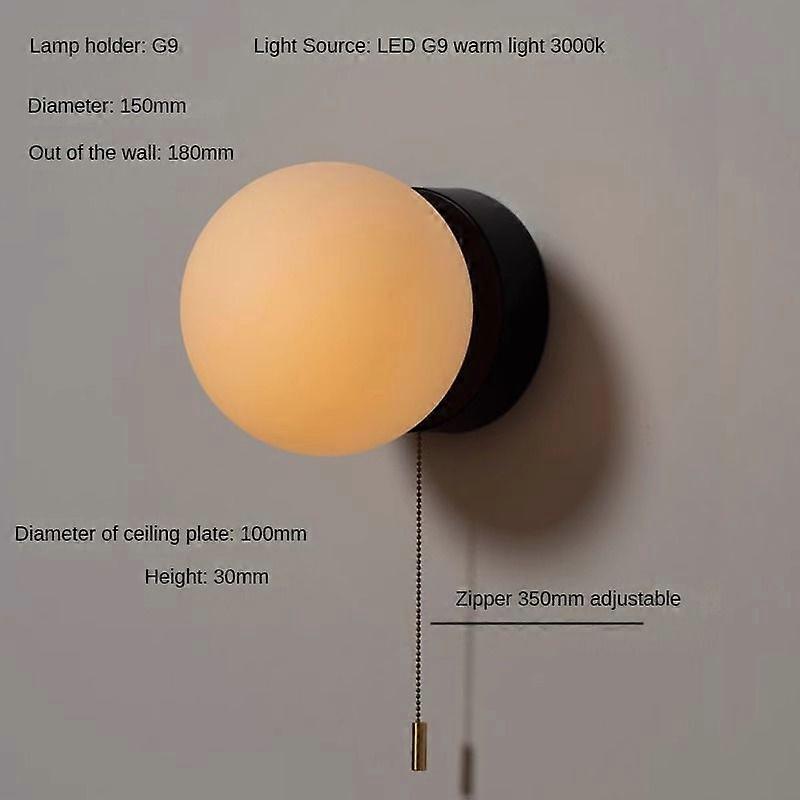 Modern Led Minimalist Glass Ball Wall Lamps Home Living Room Background Decor Lighting Nordic With Zipper Switch Wall Lights