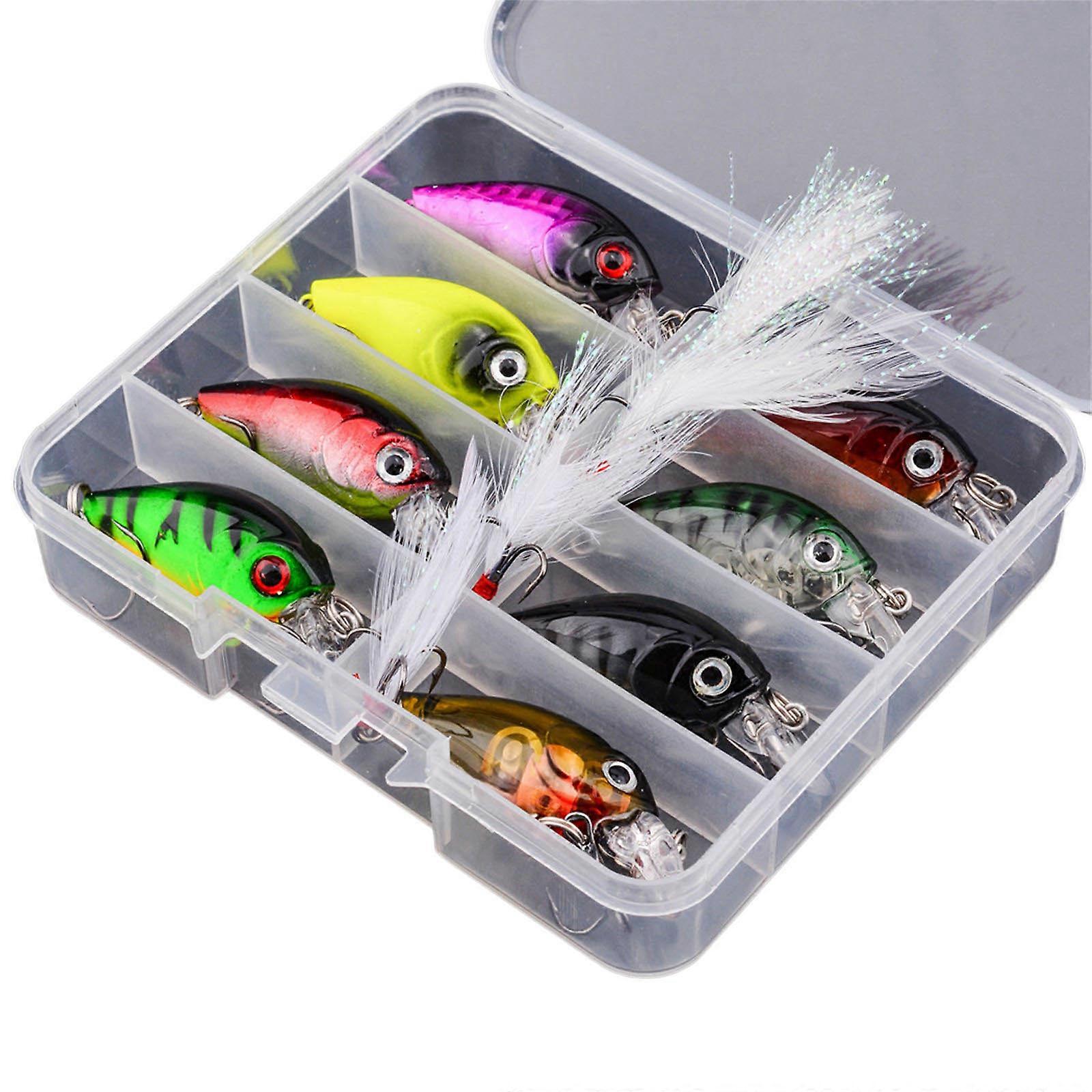 8 Stück künstliche Köder in Minnow-Form aus Kunststoff, Oberflächenköder, Wobbler, Crankbaits, Hartköder, Angelzubehör, mehrfarbig