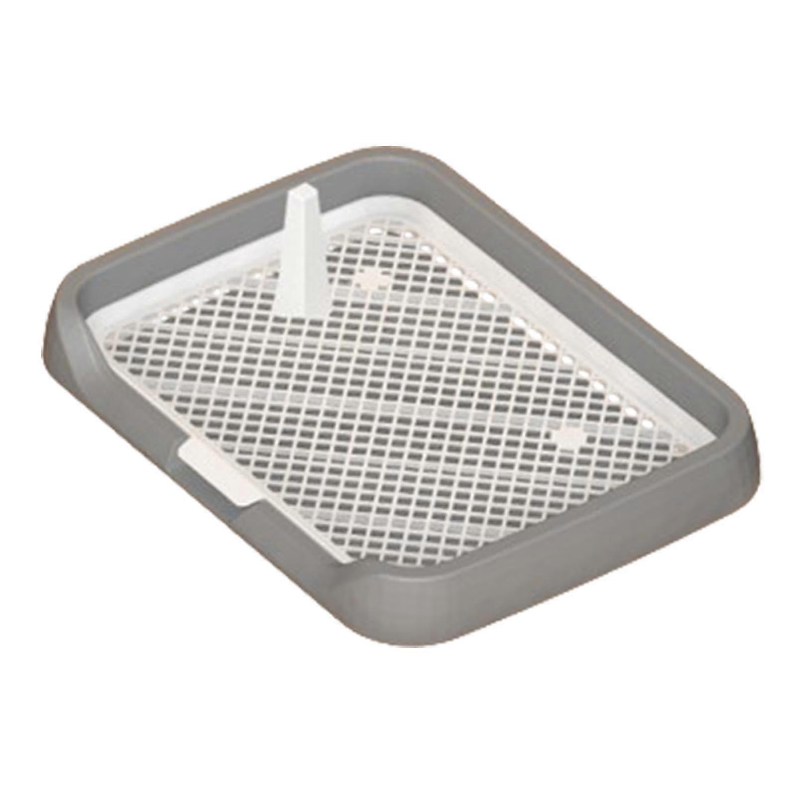 EasytoClean Indoor Potty Tray, Puppy Potty Tray, Mesh Flat Potty for Dogs, Indoor Dog Toilet with Removable Grid, Gray Pee Pad for Dogs